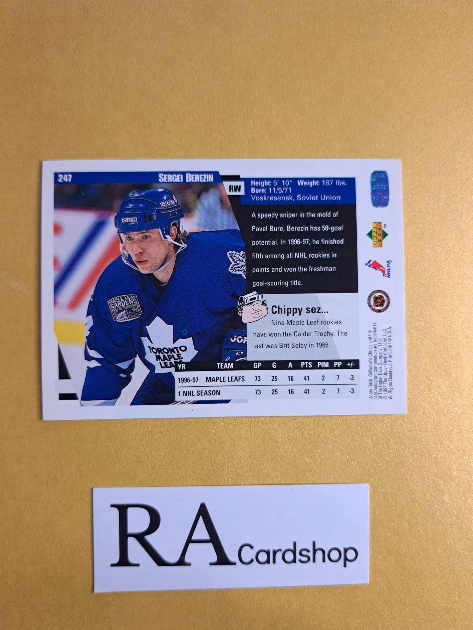 Sergei Berezin 97-98 Upper Deck Collectors Choice #247 NHL Hockey