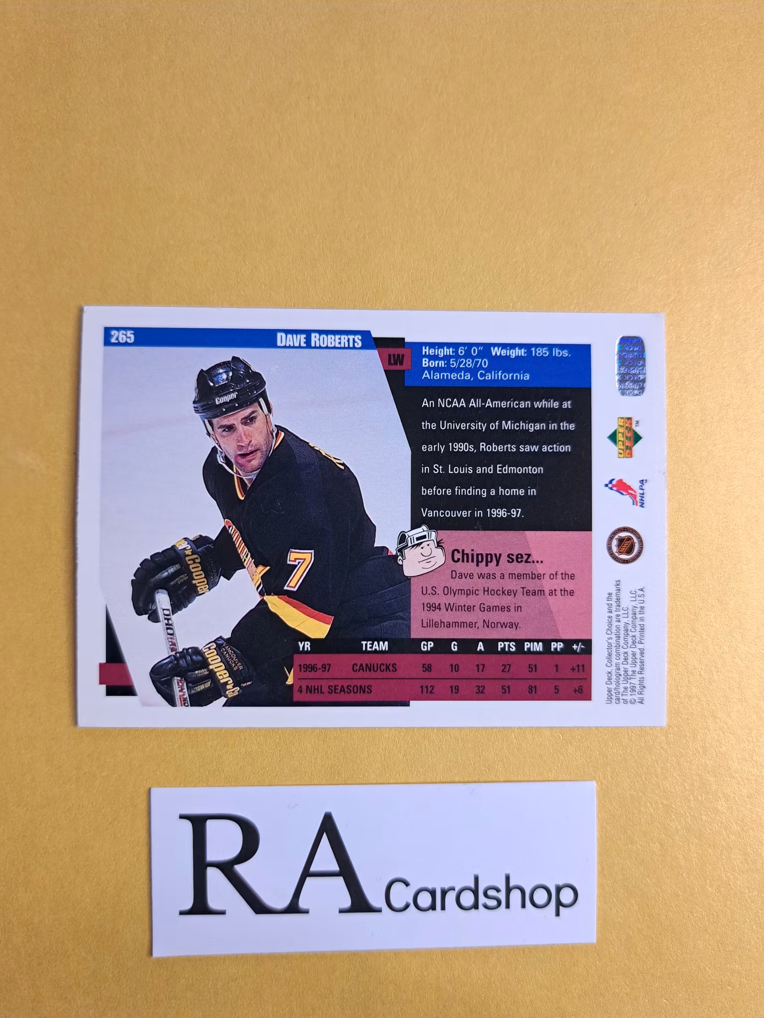 Dave Roberts 97-98 Upper Deck Collectors Choice #265 NHL Hockey