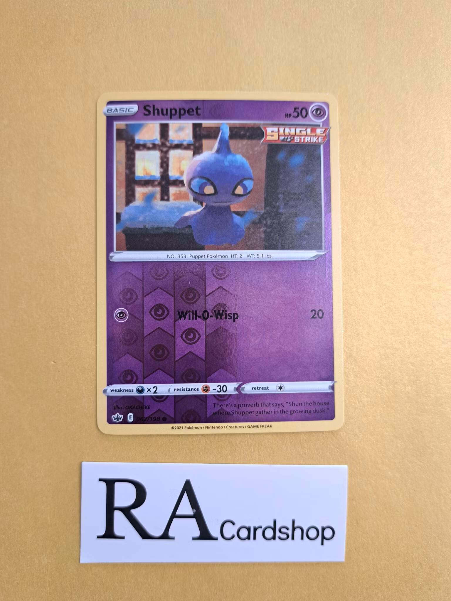 Shuppet Reverse Holo Common 062/198 Chilling Reign Pokemon