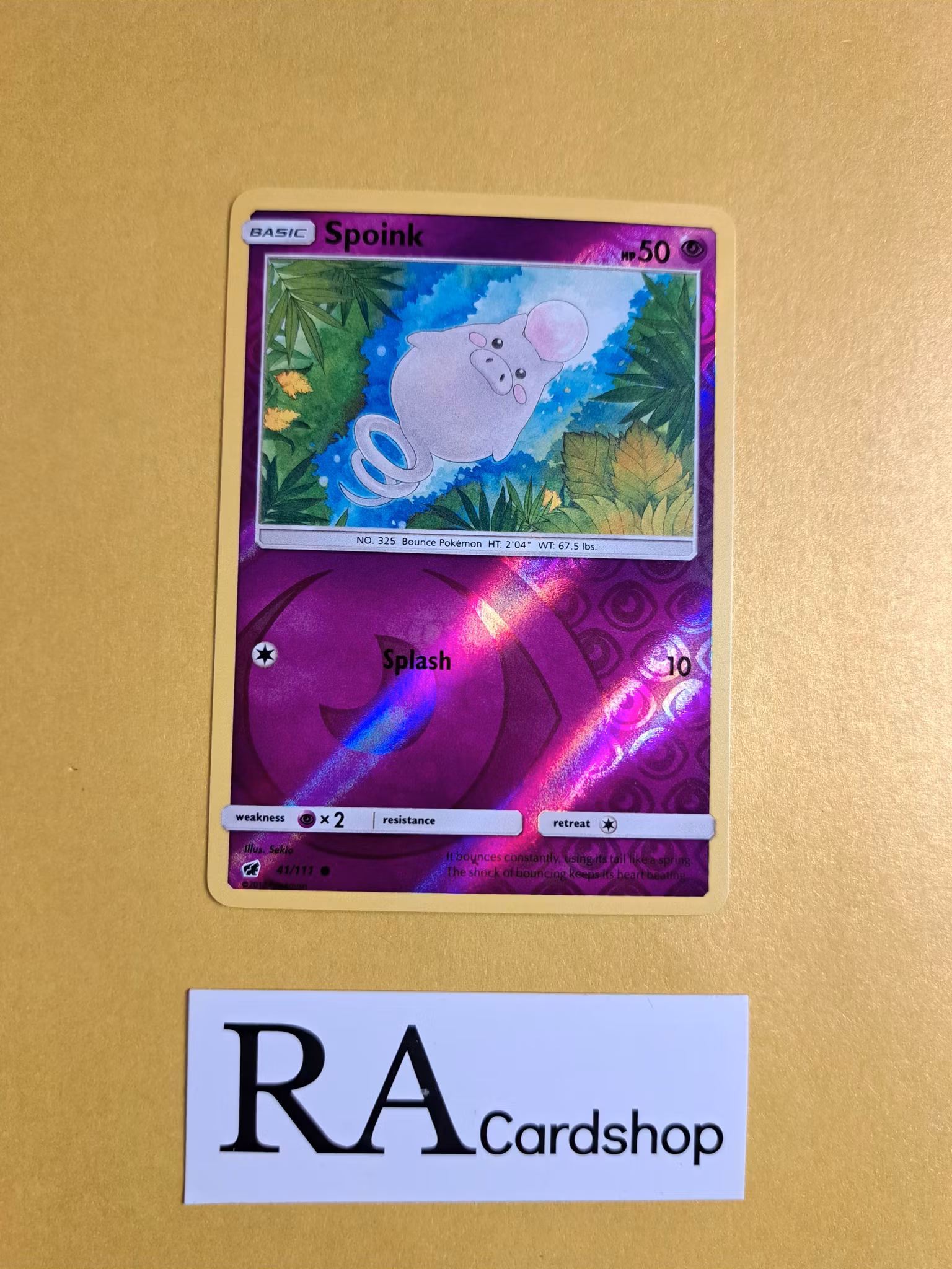 Spoink Reverse Holo Common (1) 41 /111 Crimson Invasion Pokemon