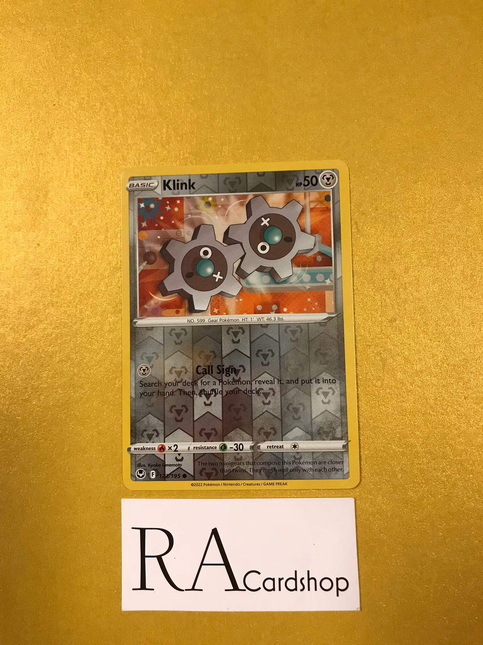 Klink Reverse Holo Common 123/195 Silver Tempest Pokemon