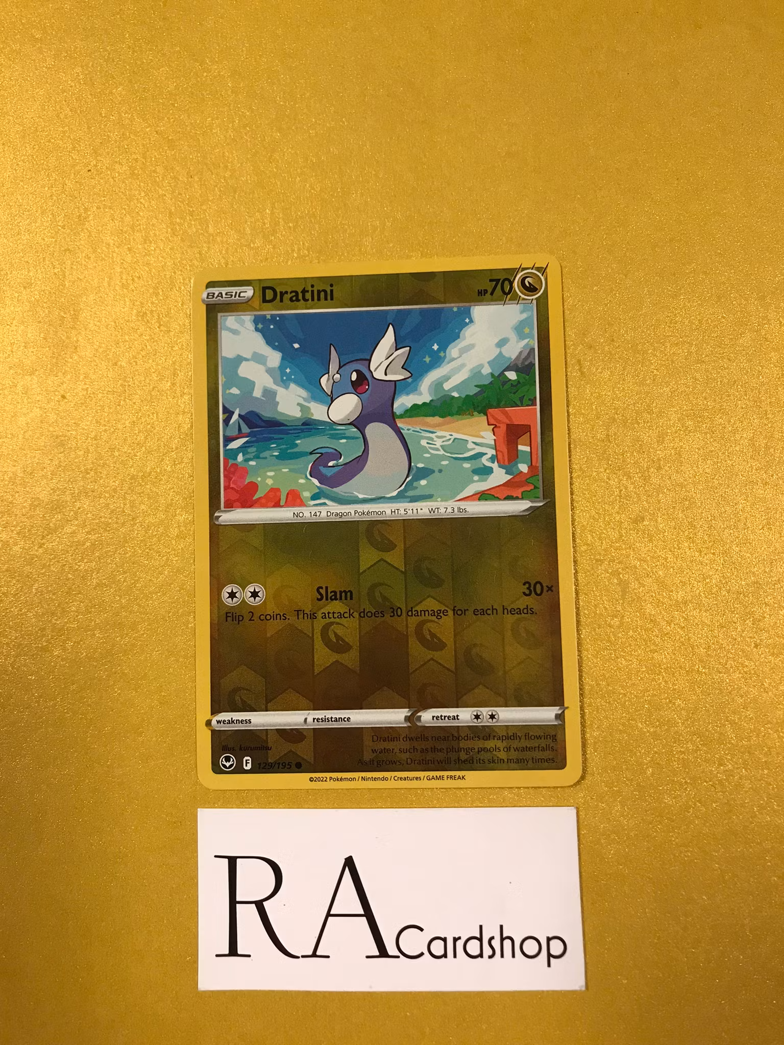 Dratini Reverse Holo Common 129/195 Silver Tempest Pokemon