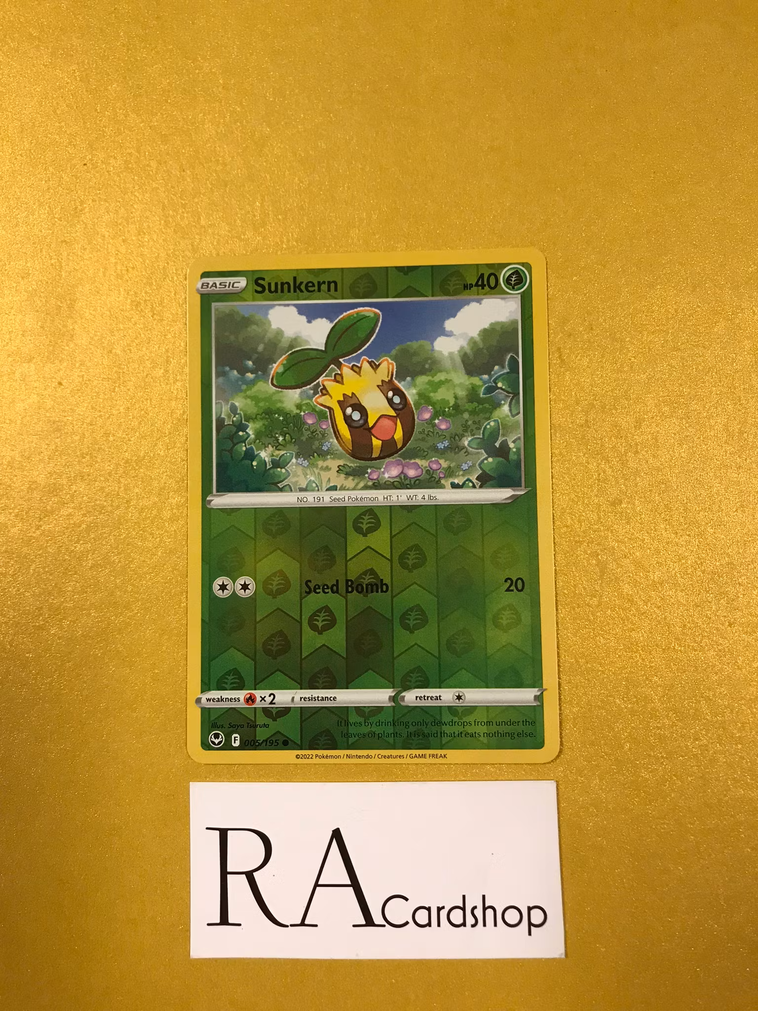 Sunkern Reverse Holo Common 005/195 Silver Tempest Pokemon