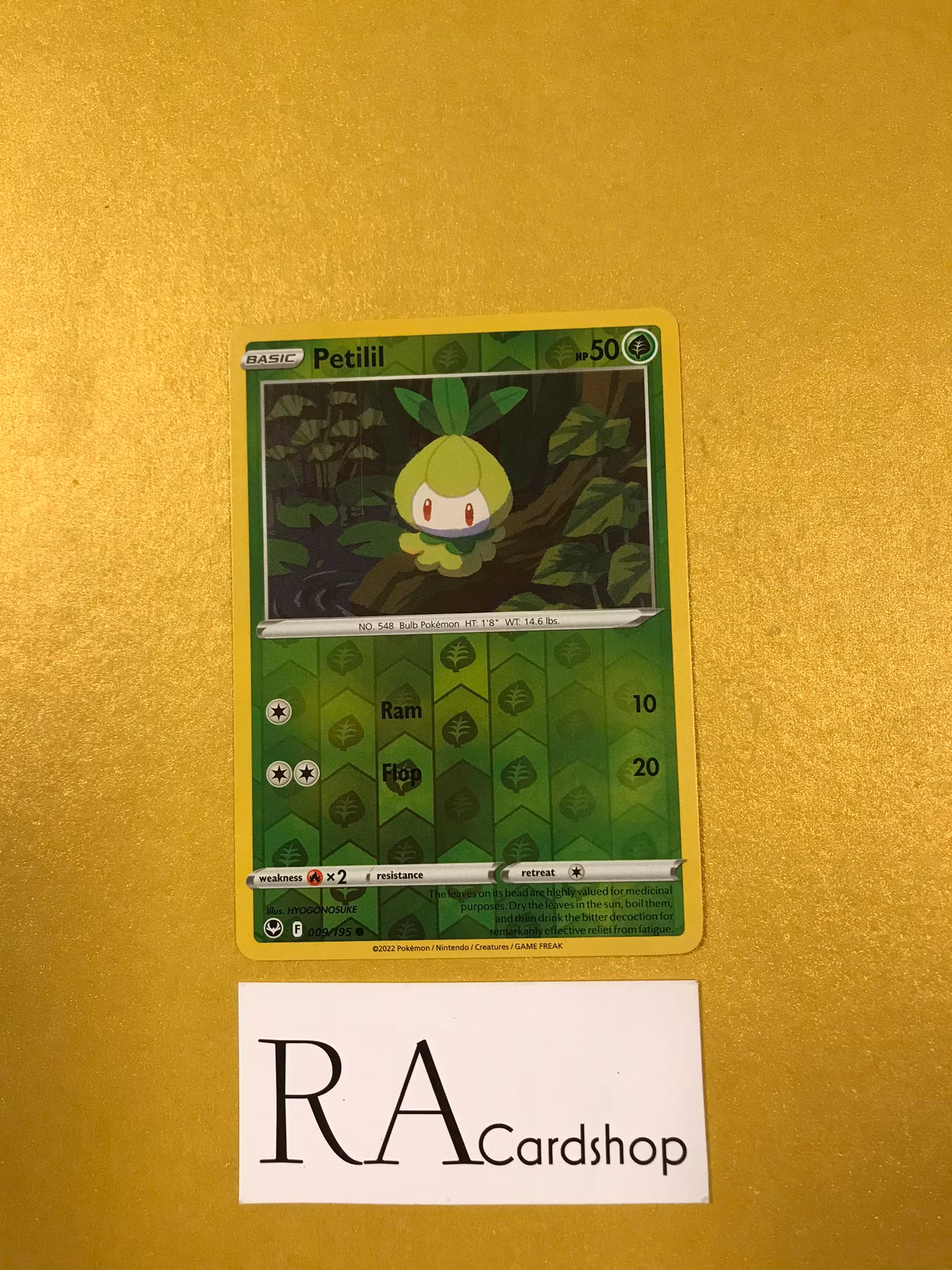 Petilil Reverse Holo Common 009/195 Silver Tempest Pokemon