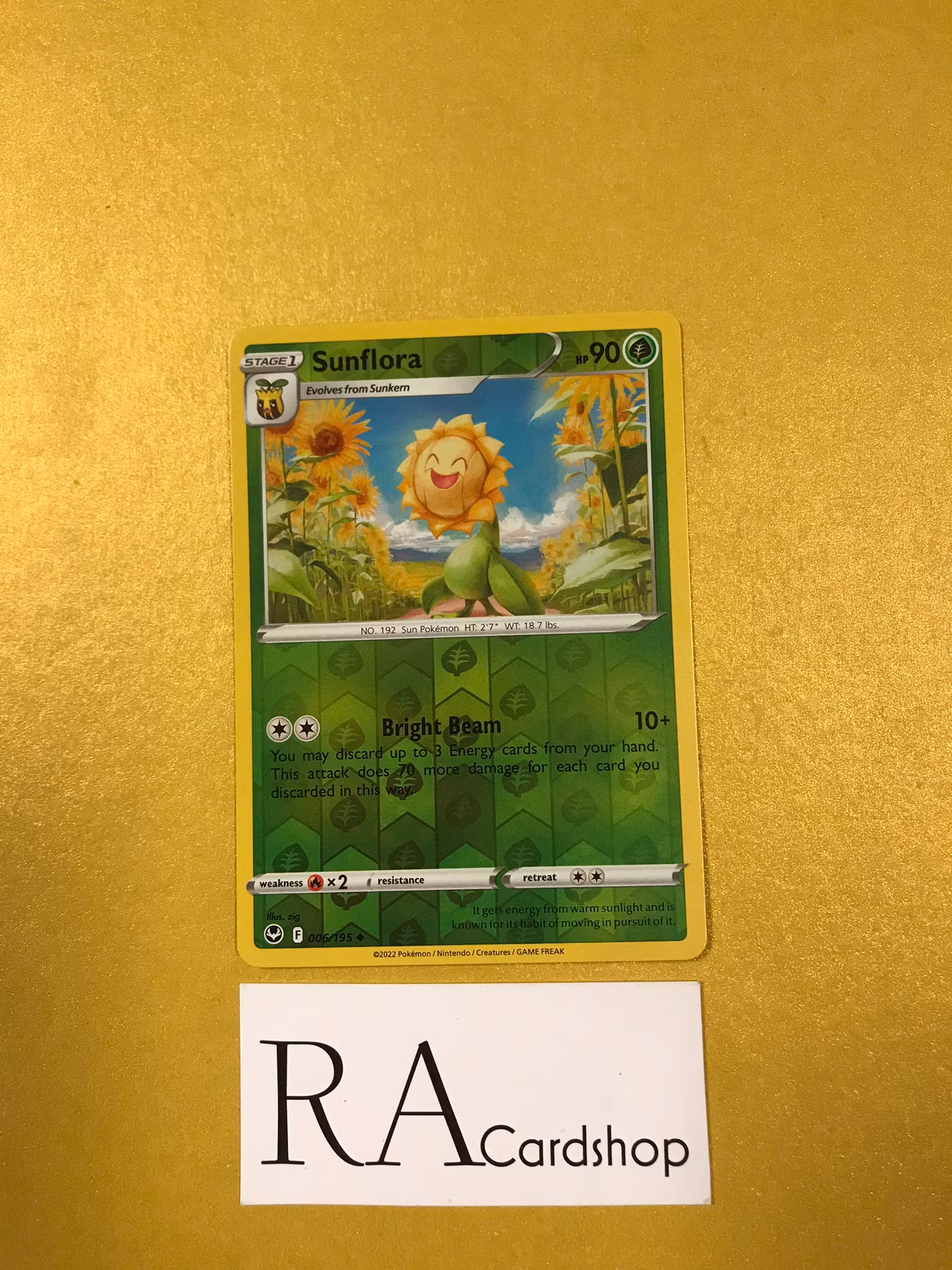Sunflora Reverse Holo Uncommon 006/195 Silver Tempest Pokemon