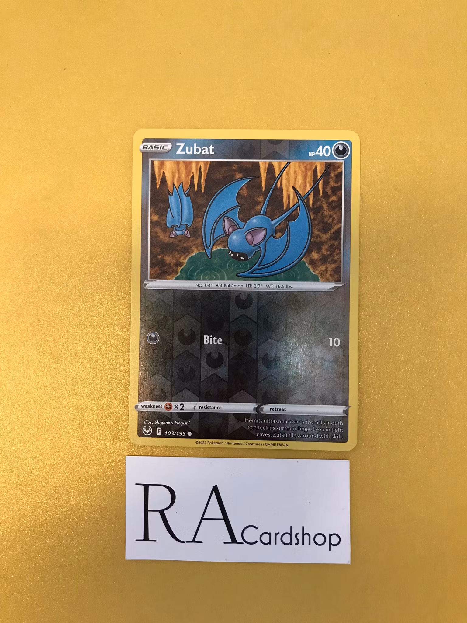 Zubat Reverse Holo Common 103/195 Silver Tempest Pokemon