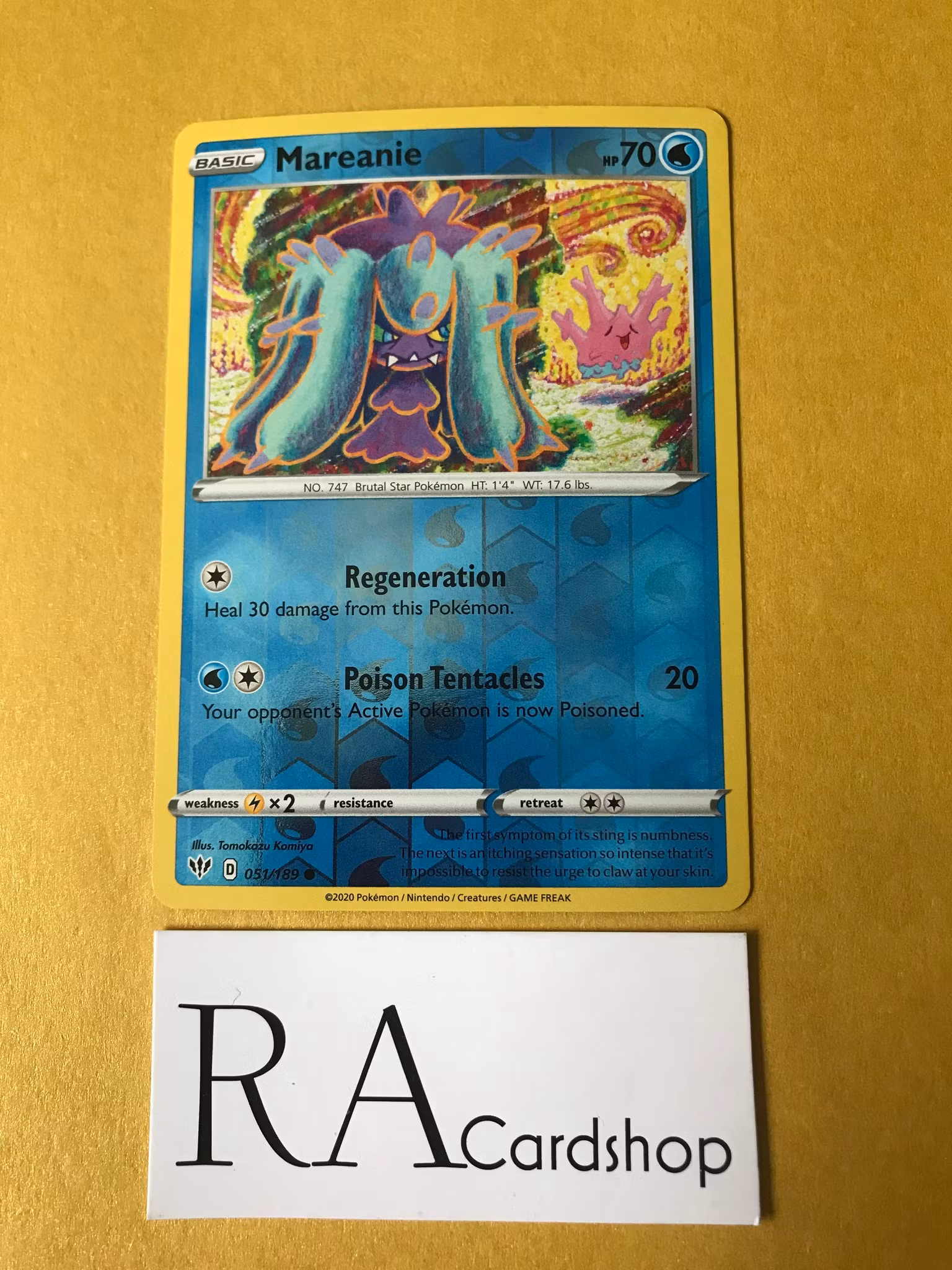 Mareanie Reverse Holo Common 051/189 Darkness Ablaze Pokemon