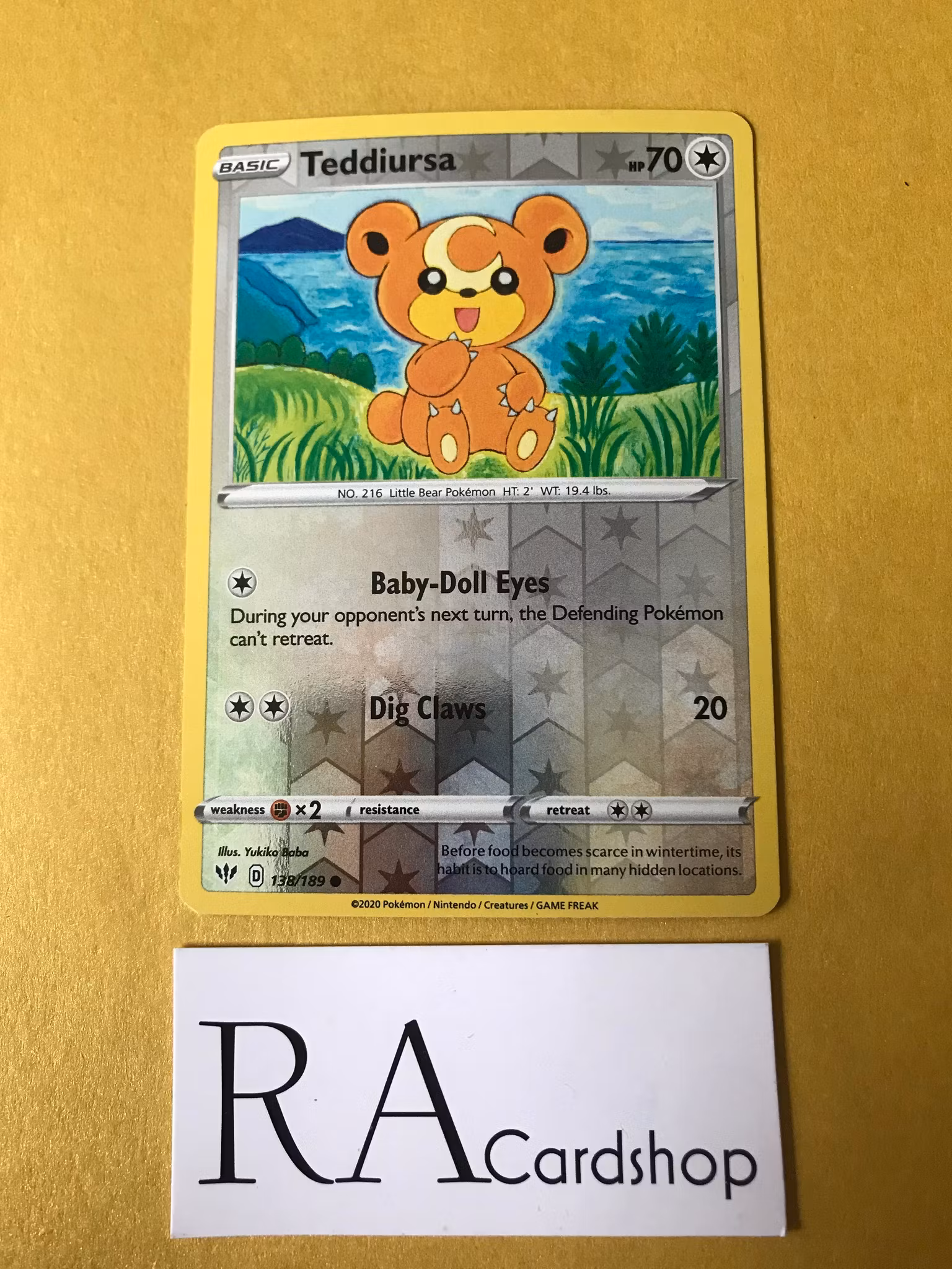 Teddiursa Reverse Common 138/189 Darkness Ablaze Pokemon