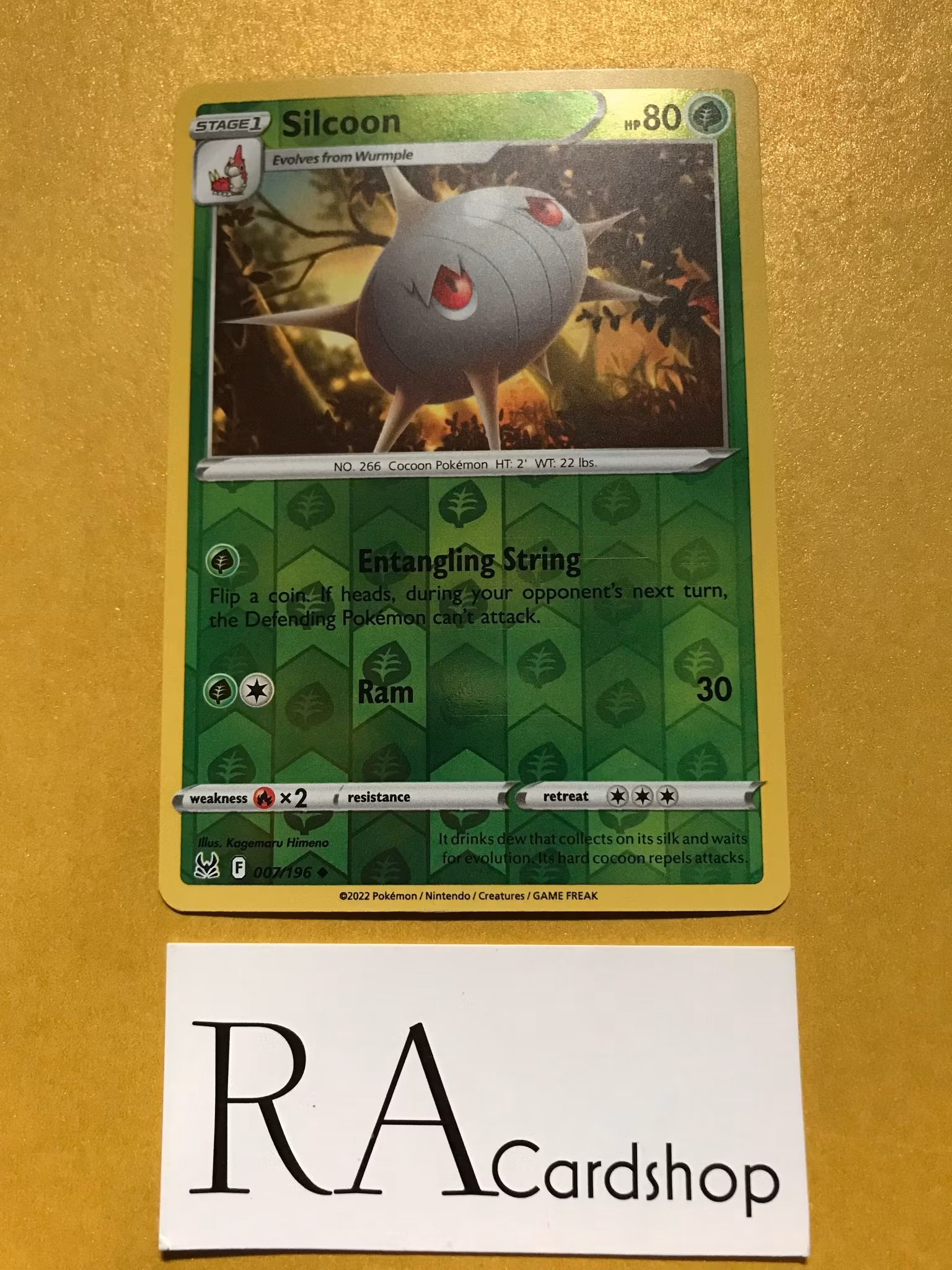Silcoon Reverse Holo Uncommon 007/196 Lost Origin Pokémon
