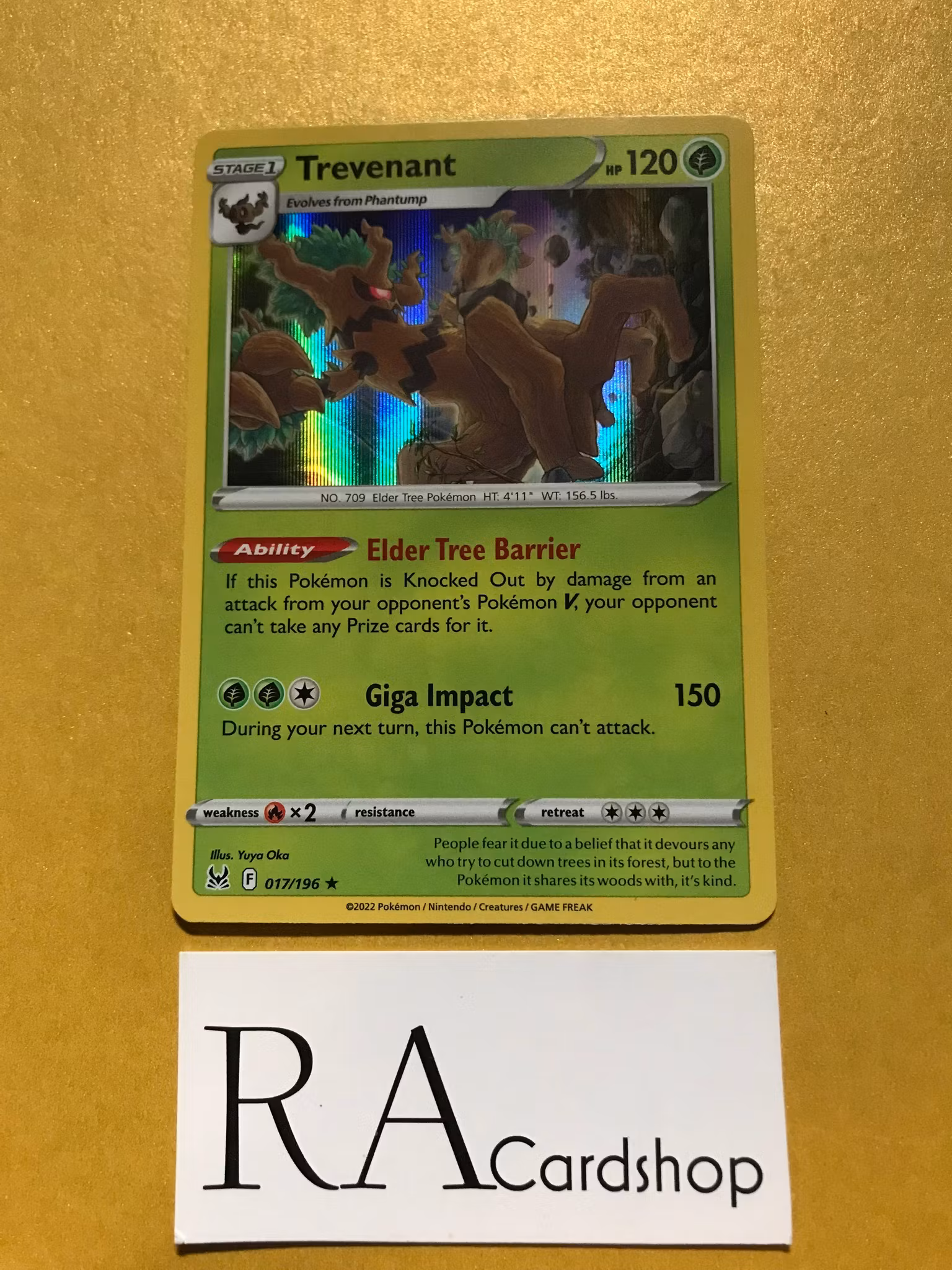 Trevenant Holo Rare 017/196 Lost Origin Pokemon