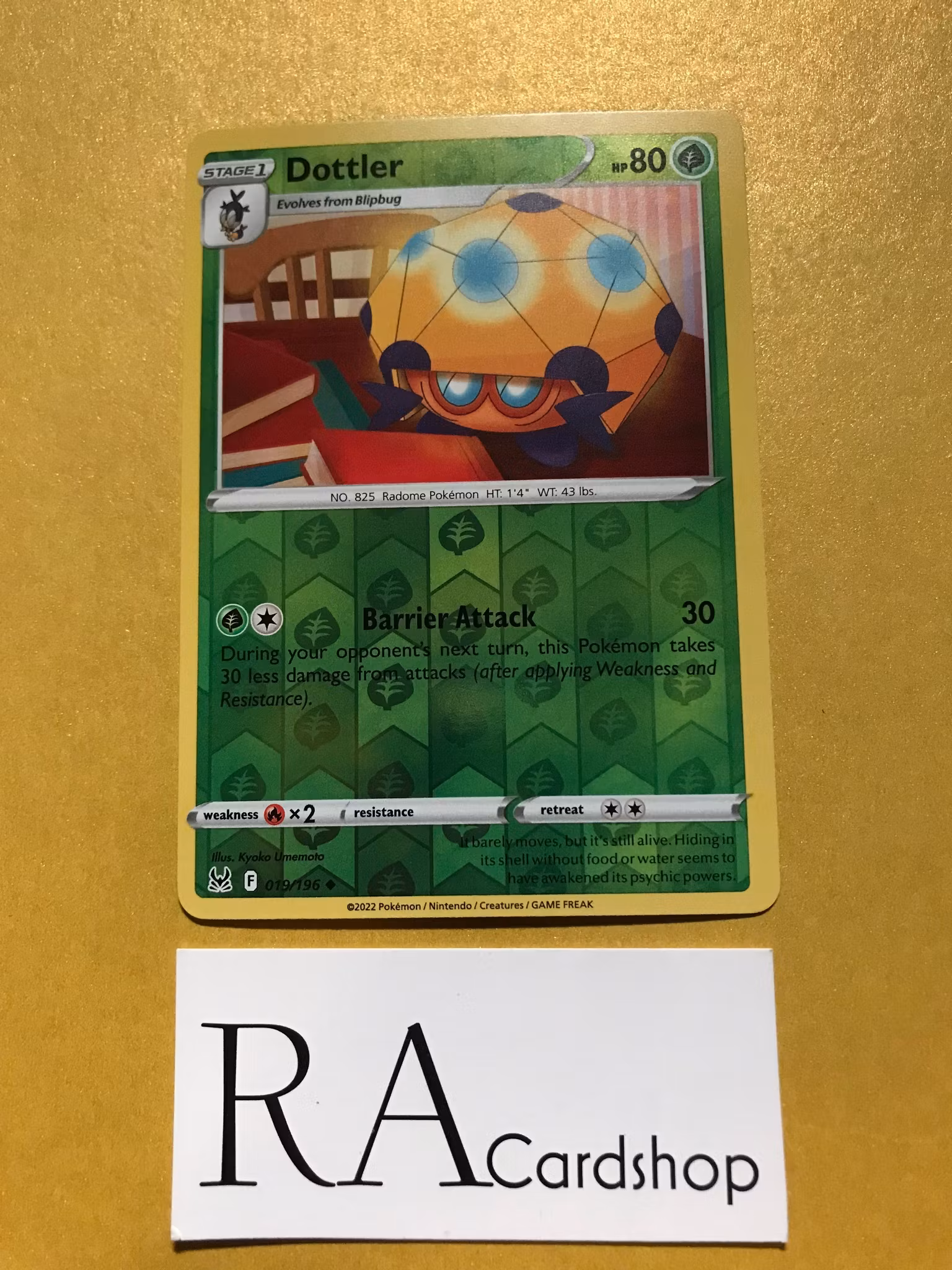 Dottler Reverse Holo Uncommon 019/196 Lost Origin PokEmon