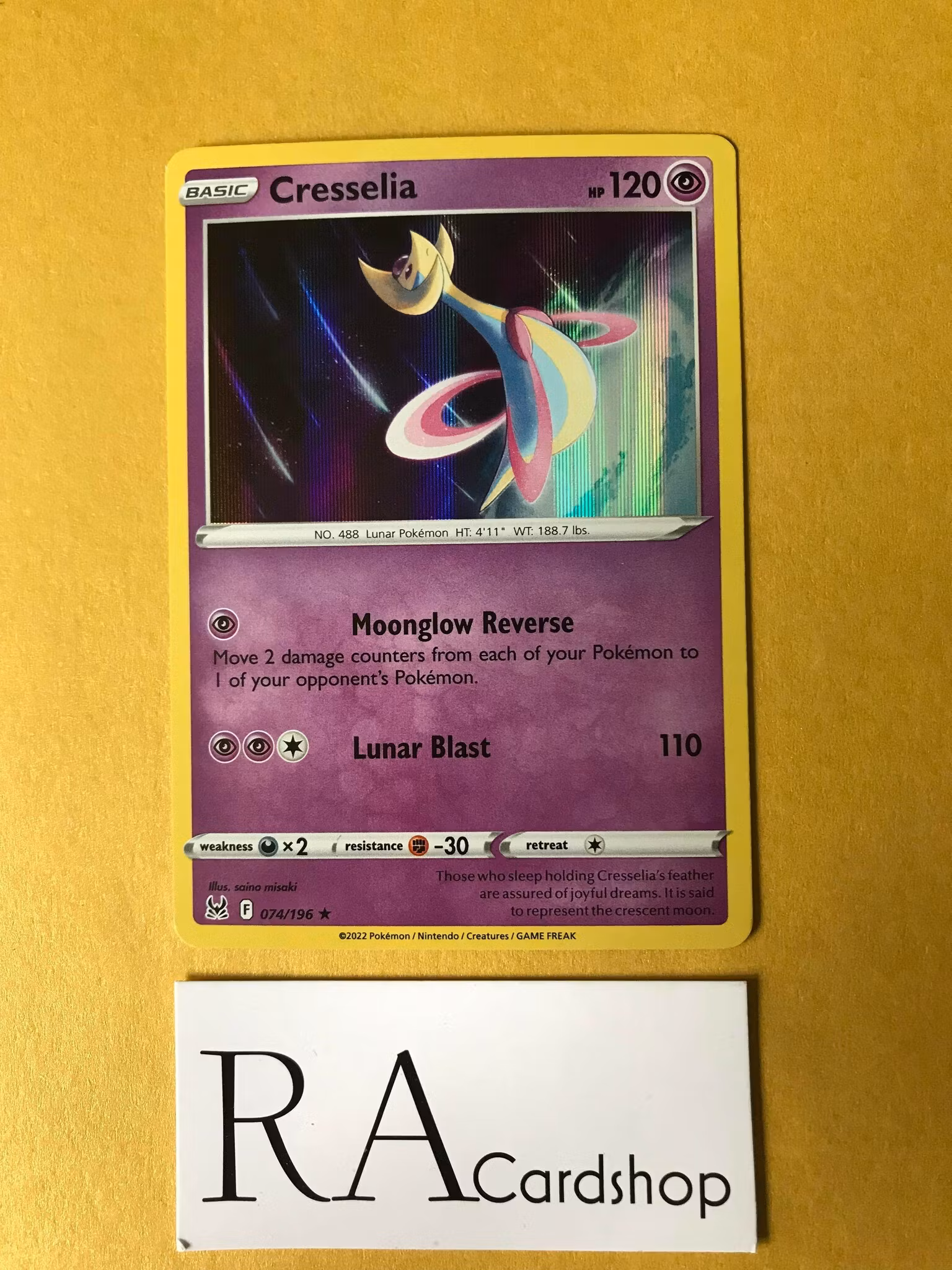 Cresselia Holo Rare 074/196 Lost Origin Pokemon