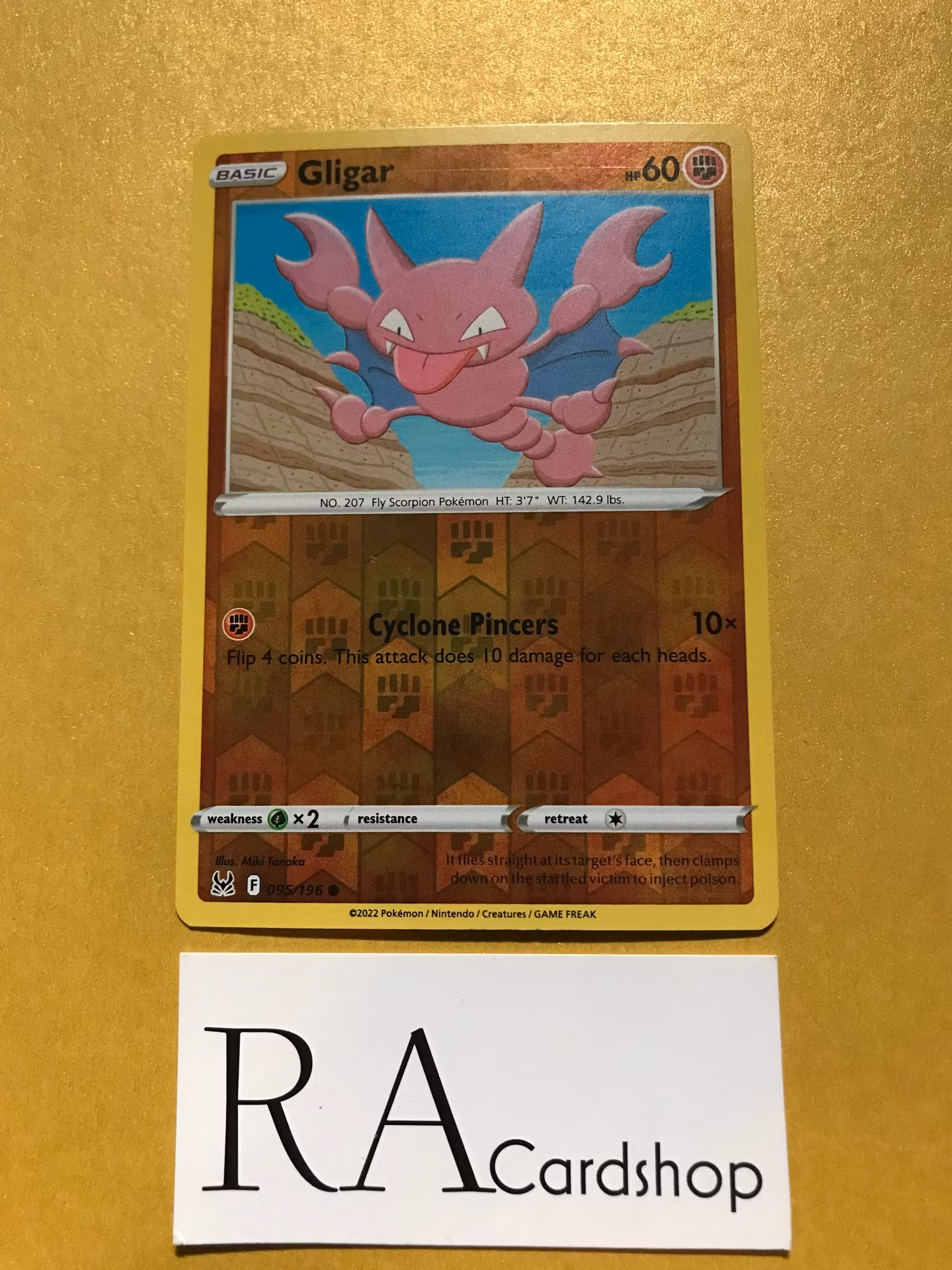 Gligar Reverse Holo Common 095/196 Lost Origin Pokémon