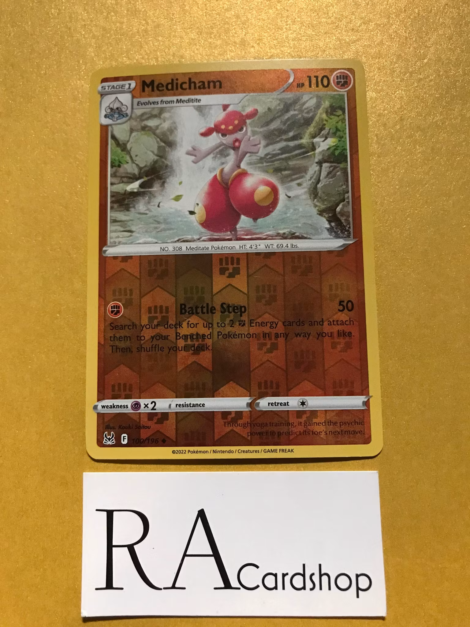 Medicham Reverse Holo Uncommon 100/196 Lost Origin Pokémon