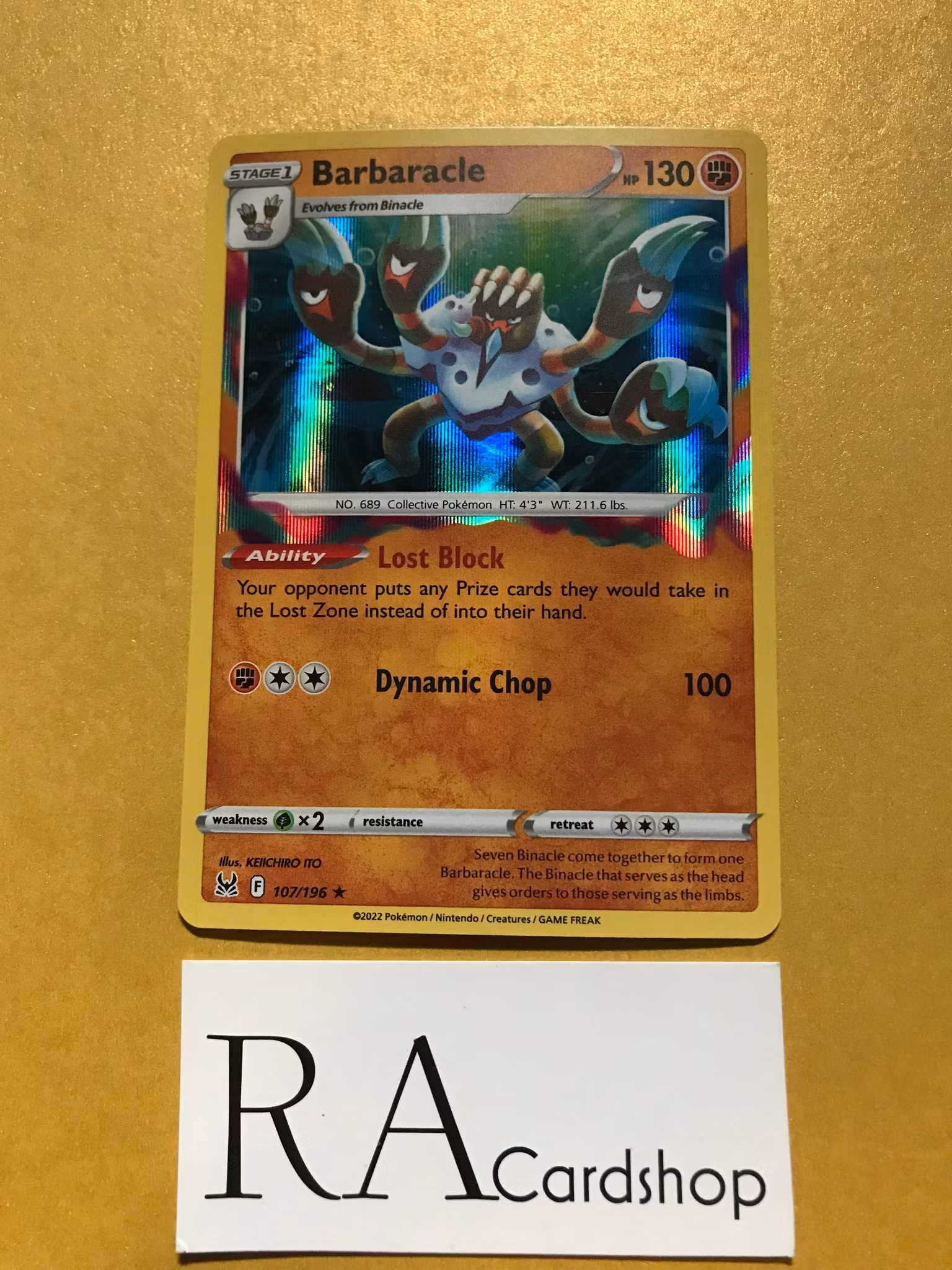 Barbaracle Holo Rare 107/196 Lost Origin Pokémon