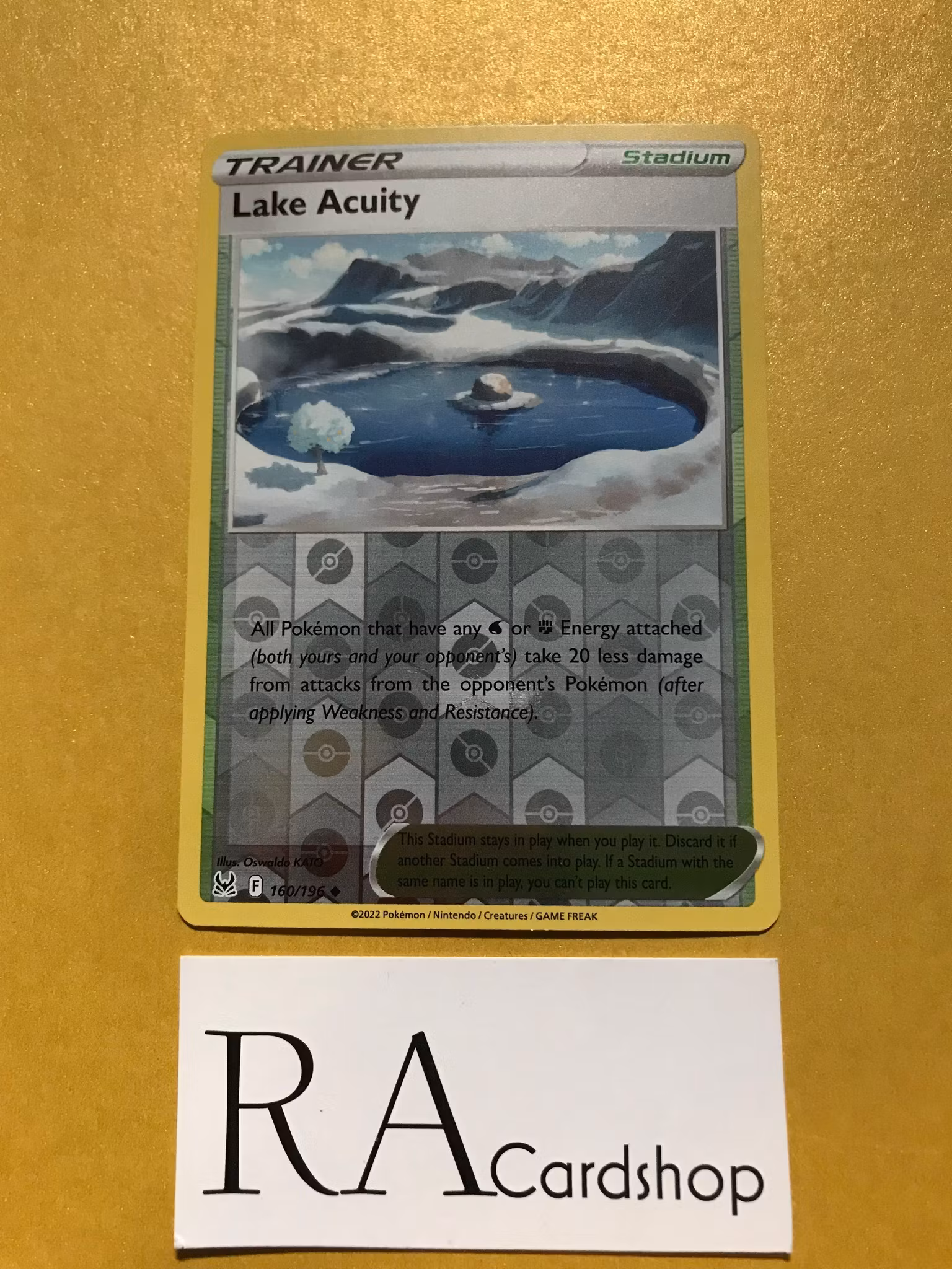 Lake Acuity Reverse Holo Uncommon 160/196 Lost Origin Pokémon