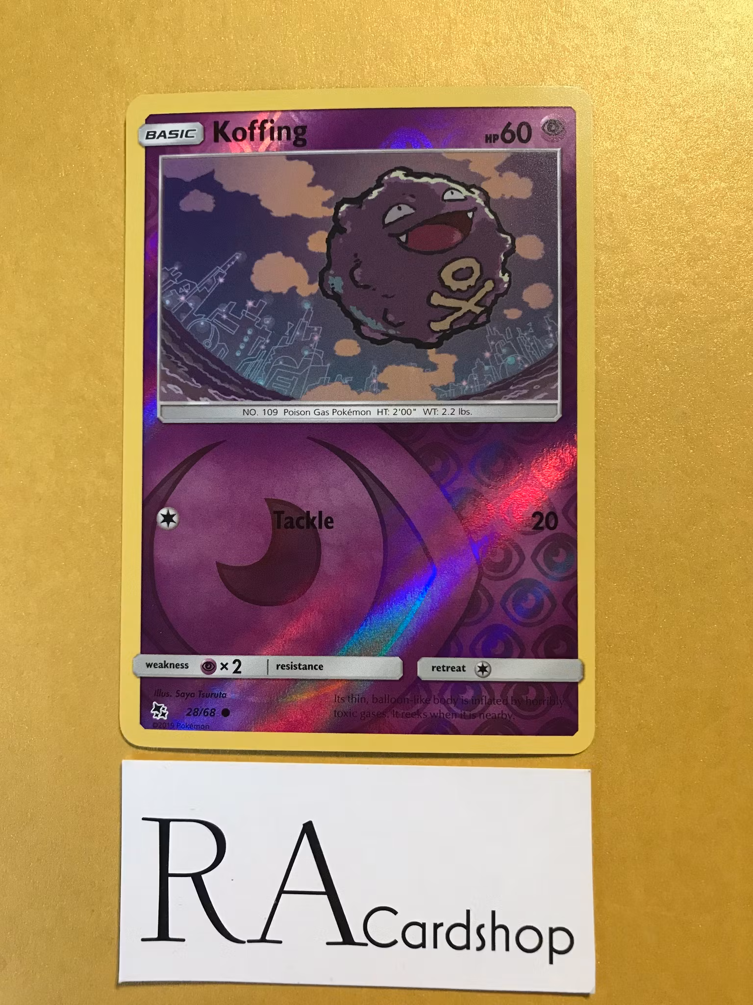 Koffing Reverse Holo Common 28/68 Hidden Fates Pokemon