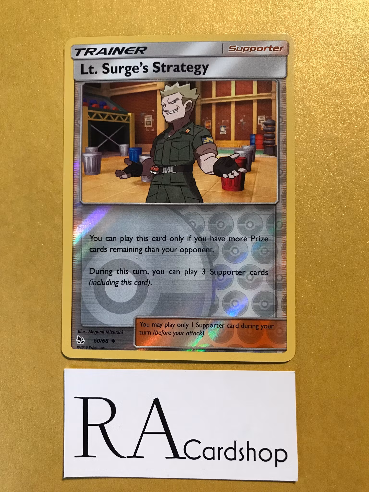 Lt. Surges Strategy Reverse Holo Uncommon 60/68 Hidden Fates Pokemon