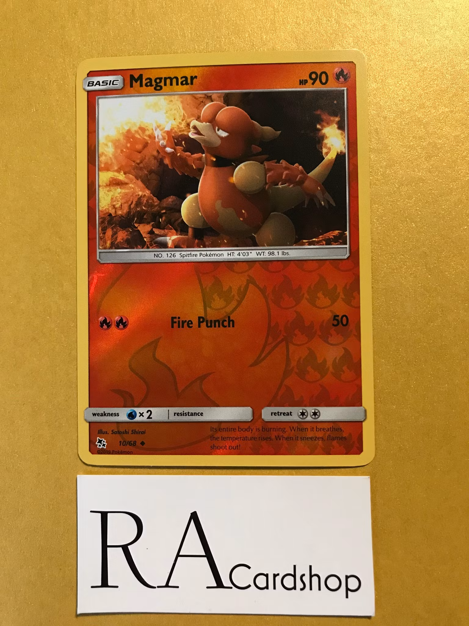 Magmar Reverse Holo Uncommon 10/68 Hidden Fates Pokemon