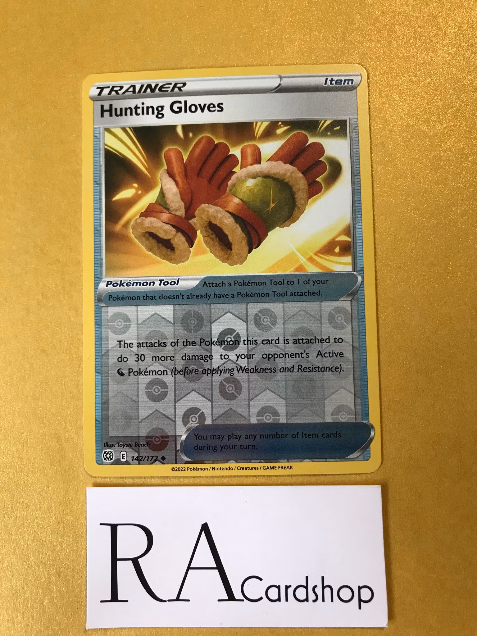 Hunting Gloves Reverse Holo Uncommon 142/172 Brilliant Stars Pokemon