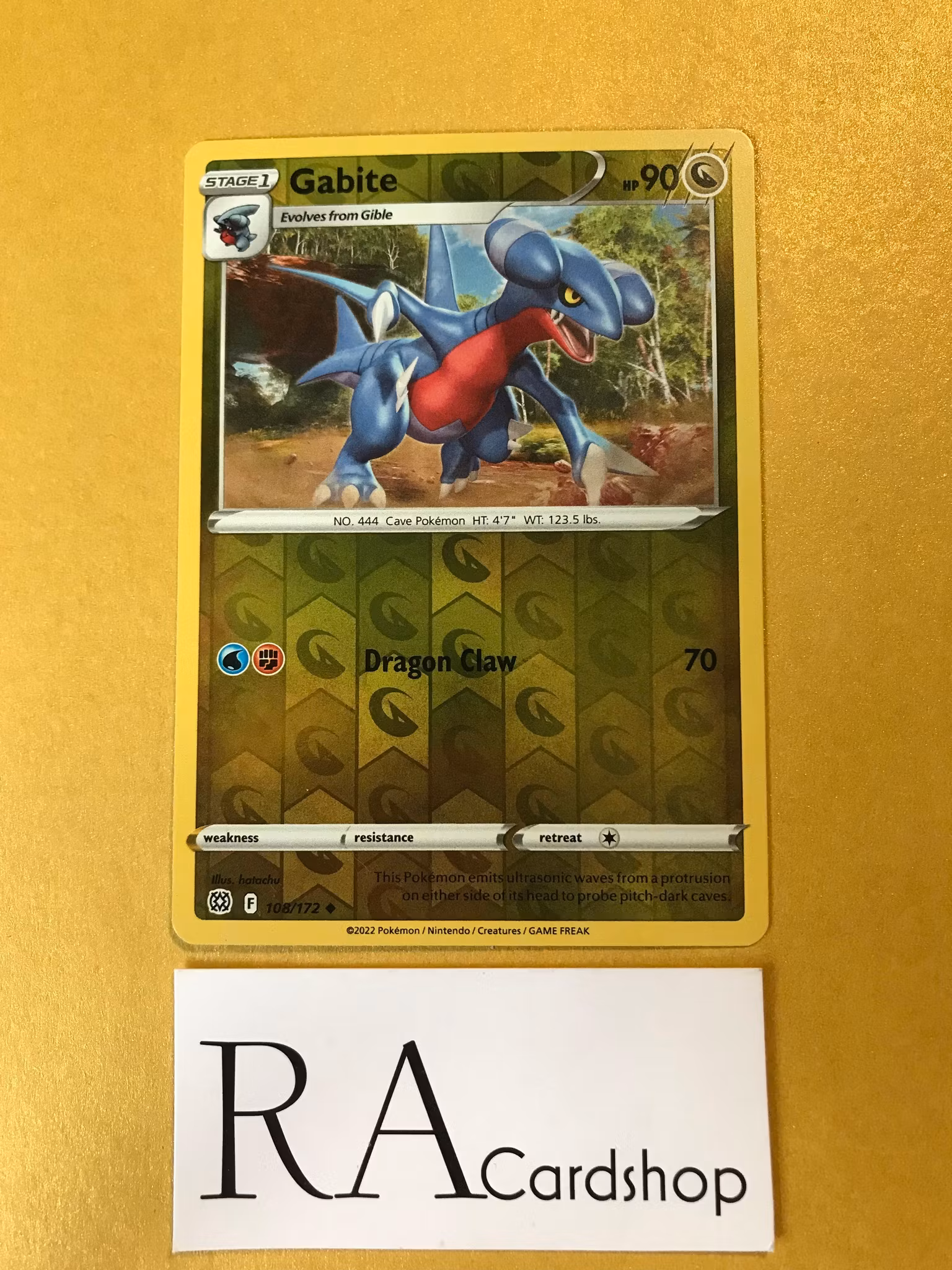 Gabite Reverse Holo Uncommon 108/172 Brilliant Stars Pokemon