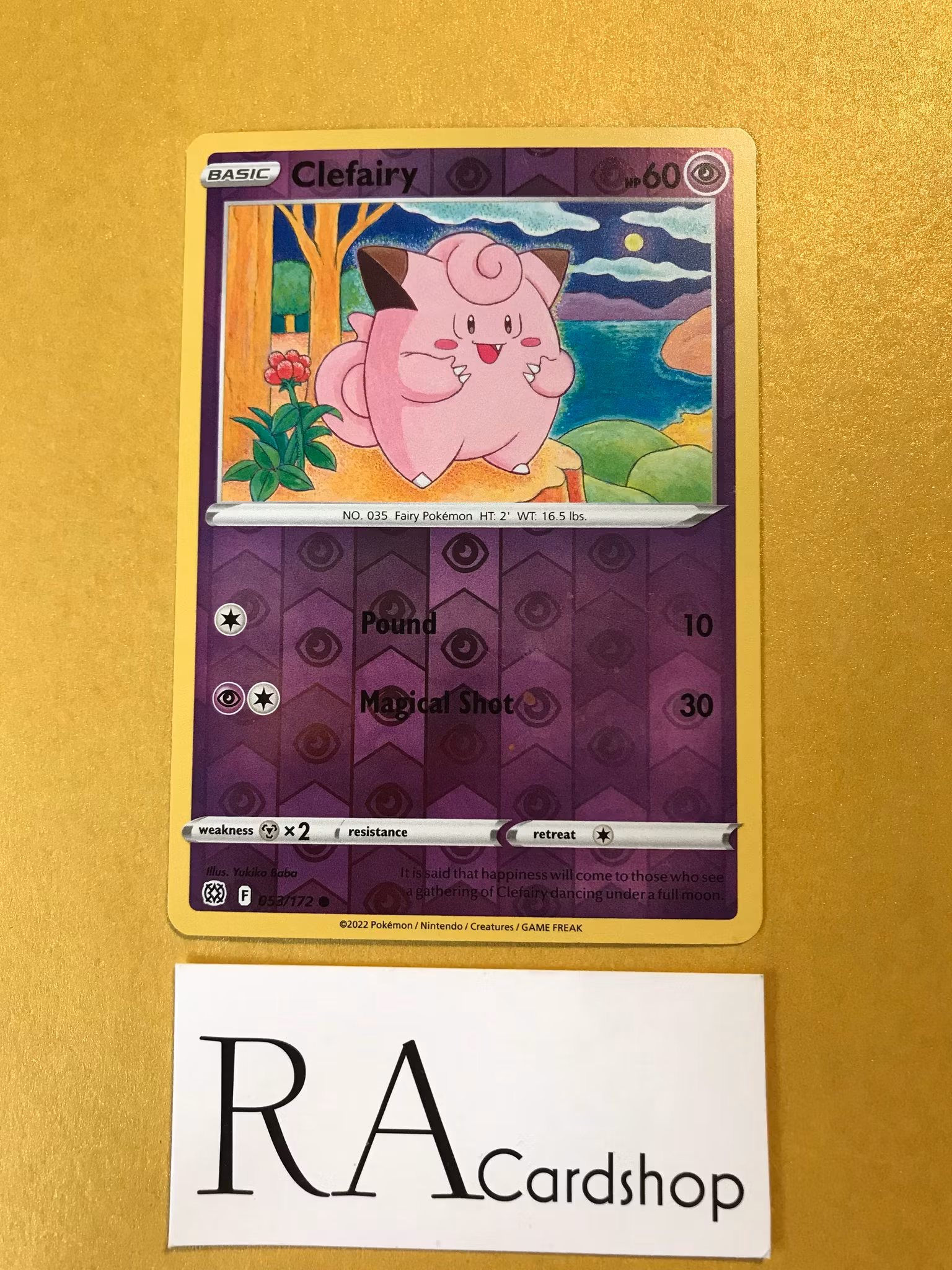 Clefairy Reverse Holo Common 053/172 Brilliant Stars Pokemon