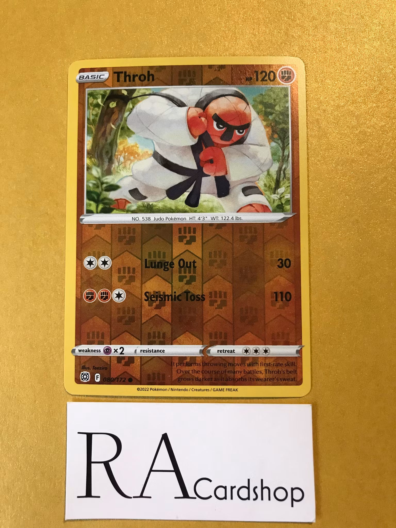 Throh Reverse Holo Common 080/172 Brilliant Stars Pokemon