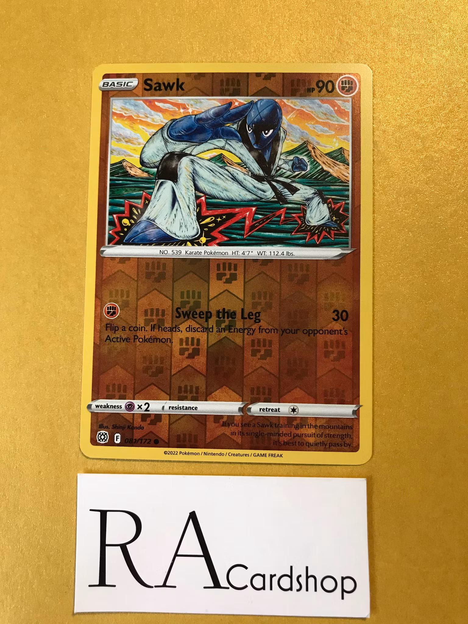 Sawk Reverse Holo Common 081/172 Brilliant Stars Pokemon