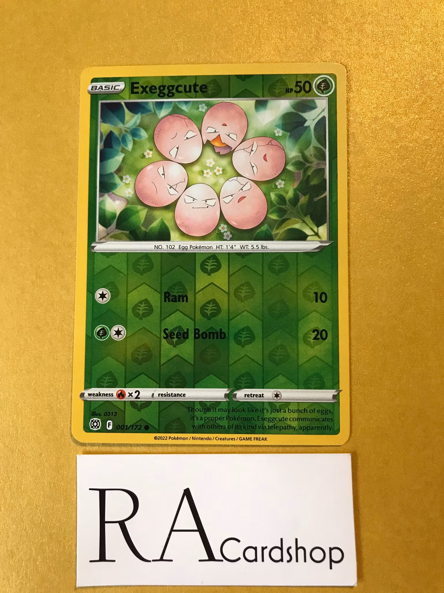 Exeggcute Reverse Holo Common 001/172 Brilliant Stars Pokemon