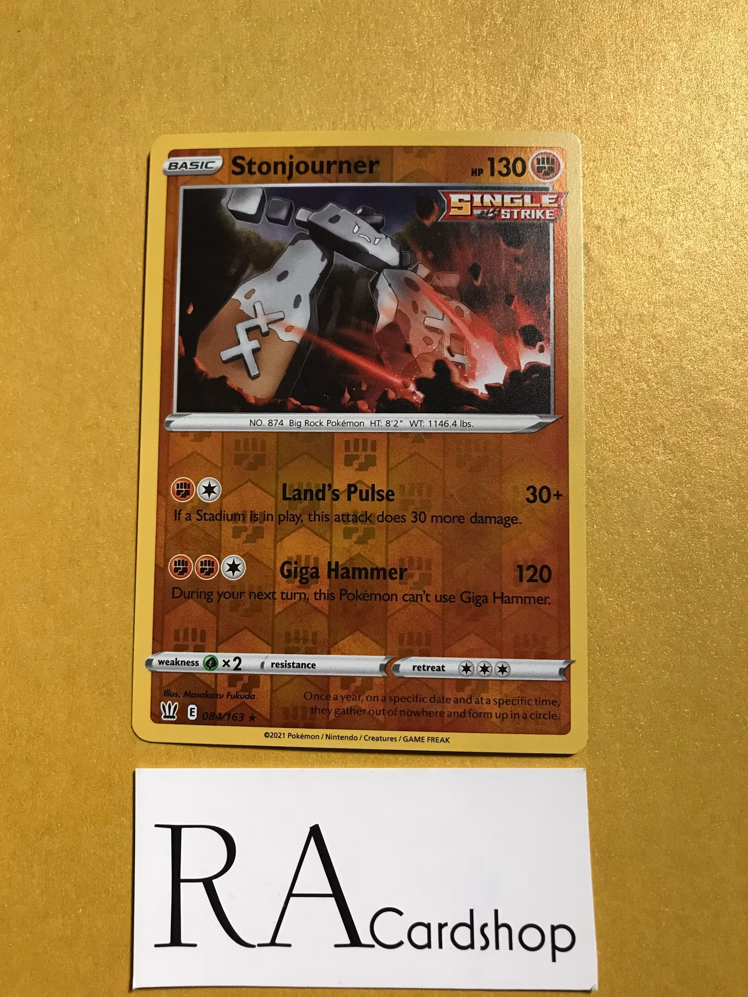 Stonjourner Reverse Holo Rare 084/163 Battle Styles Pokemon