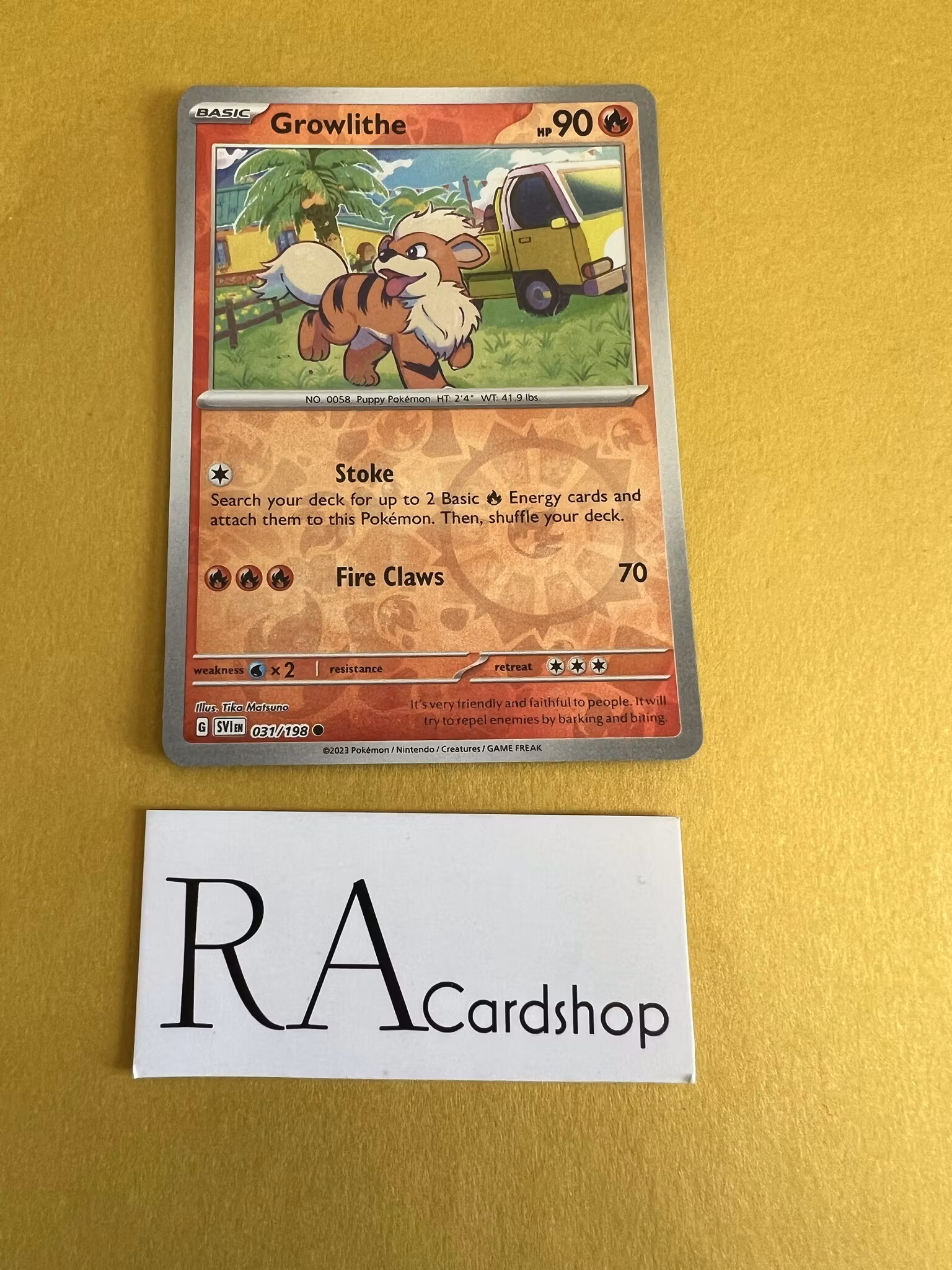 Growlithe Reverse Holo Common 031/198 Scarlet & Violet Pokemon