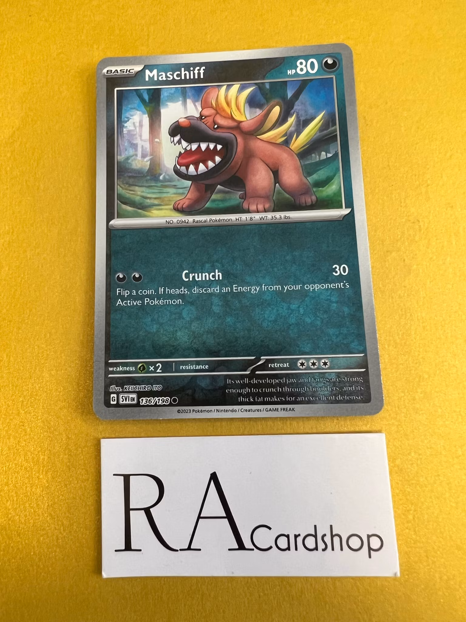 Maschiff Reverse Holo Common 136/198 Scarlet & Violet Pokemon