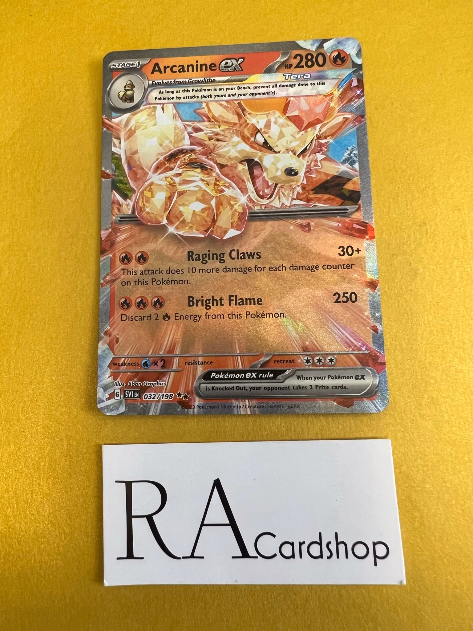 Arcanine ex Ultra Rare 032/198 Scarlet & Violet Pokemon