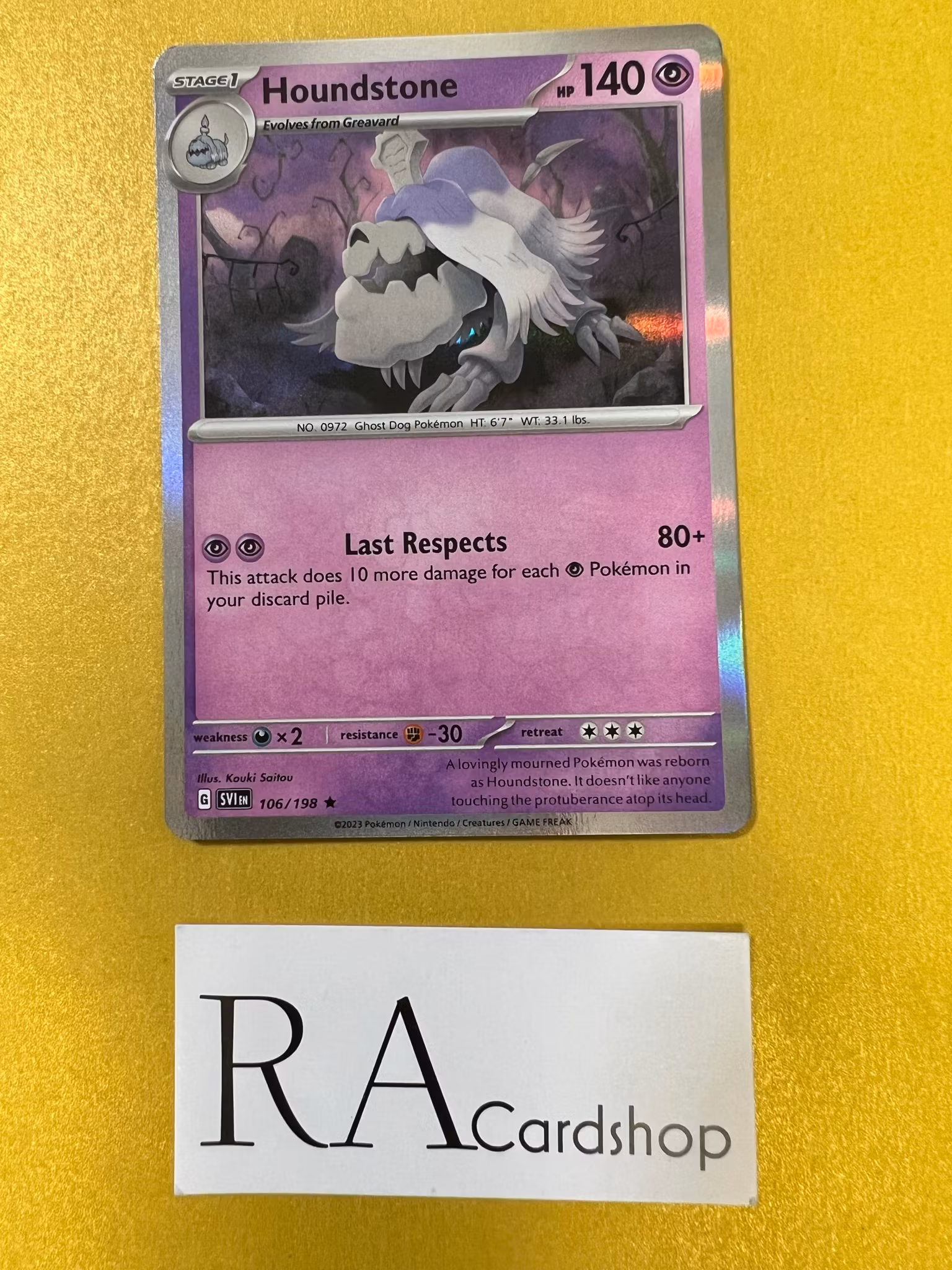 Houndstone Holo Rare 106/198 Scarlet & Violet Pokemon