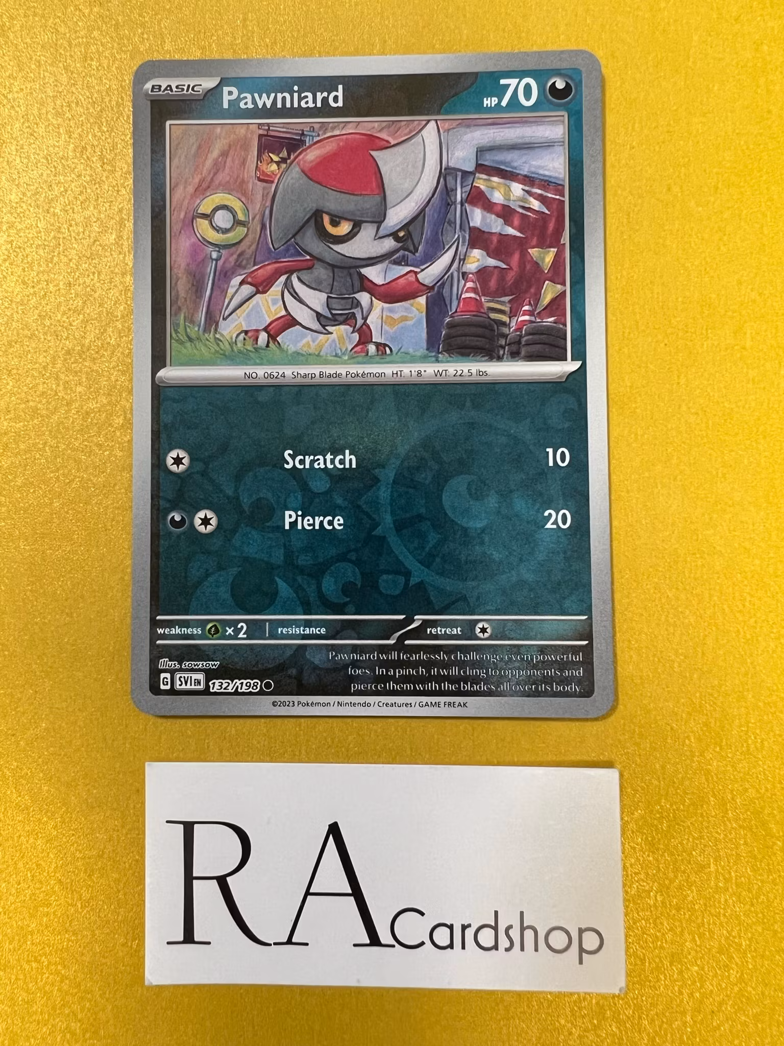 Pawniard Reverse Holo Common 132/198 Scarlet & Violet Pokemon