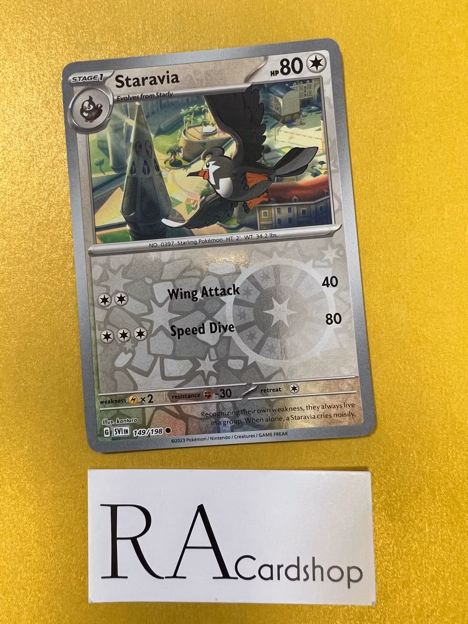 Staravia Reverse Holo Common 149/198 Scarlet & Violet Pokemon