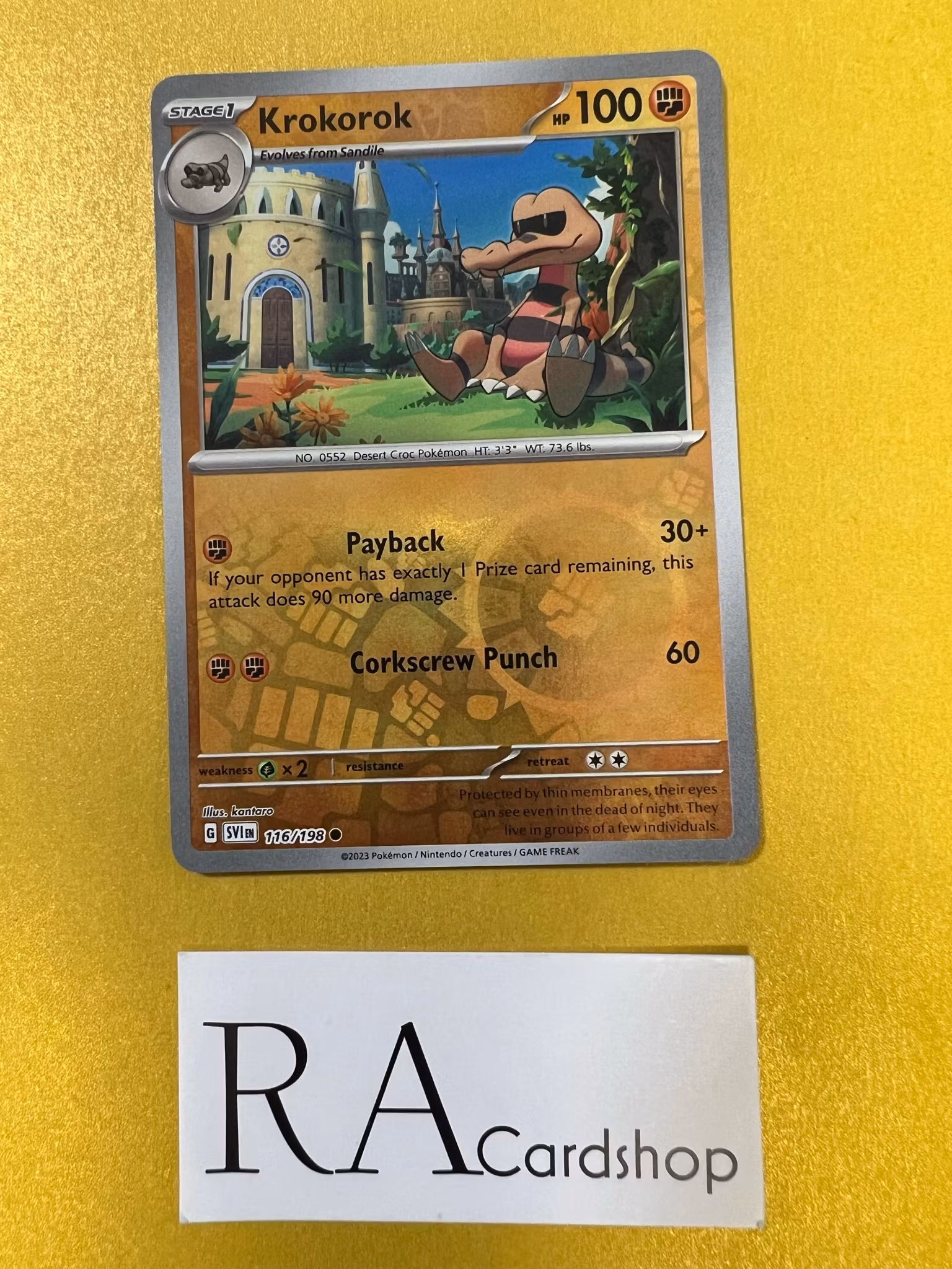 Krokorok Reverse Holo Common 116/198 Scarlet & Violet Pokemon