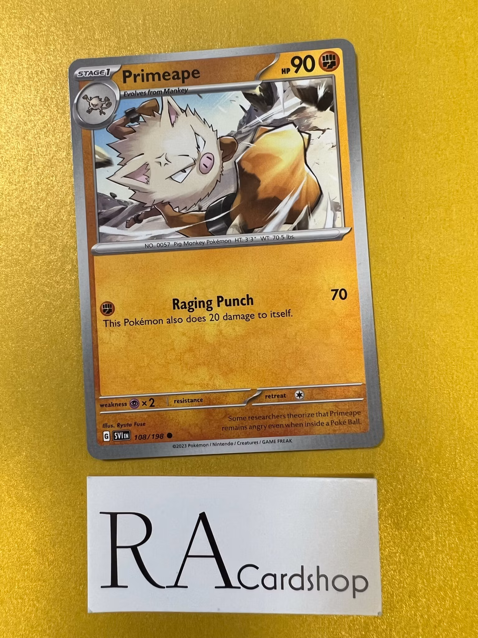 Primeape Common 108/198 Scarlet & Violet Pokemon