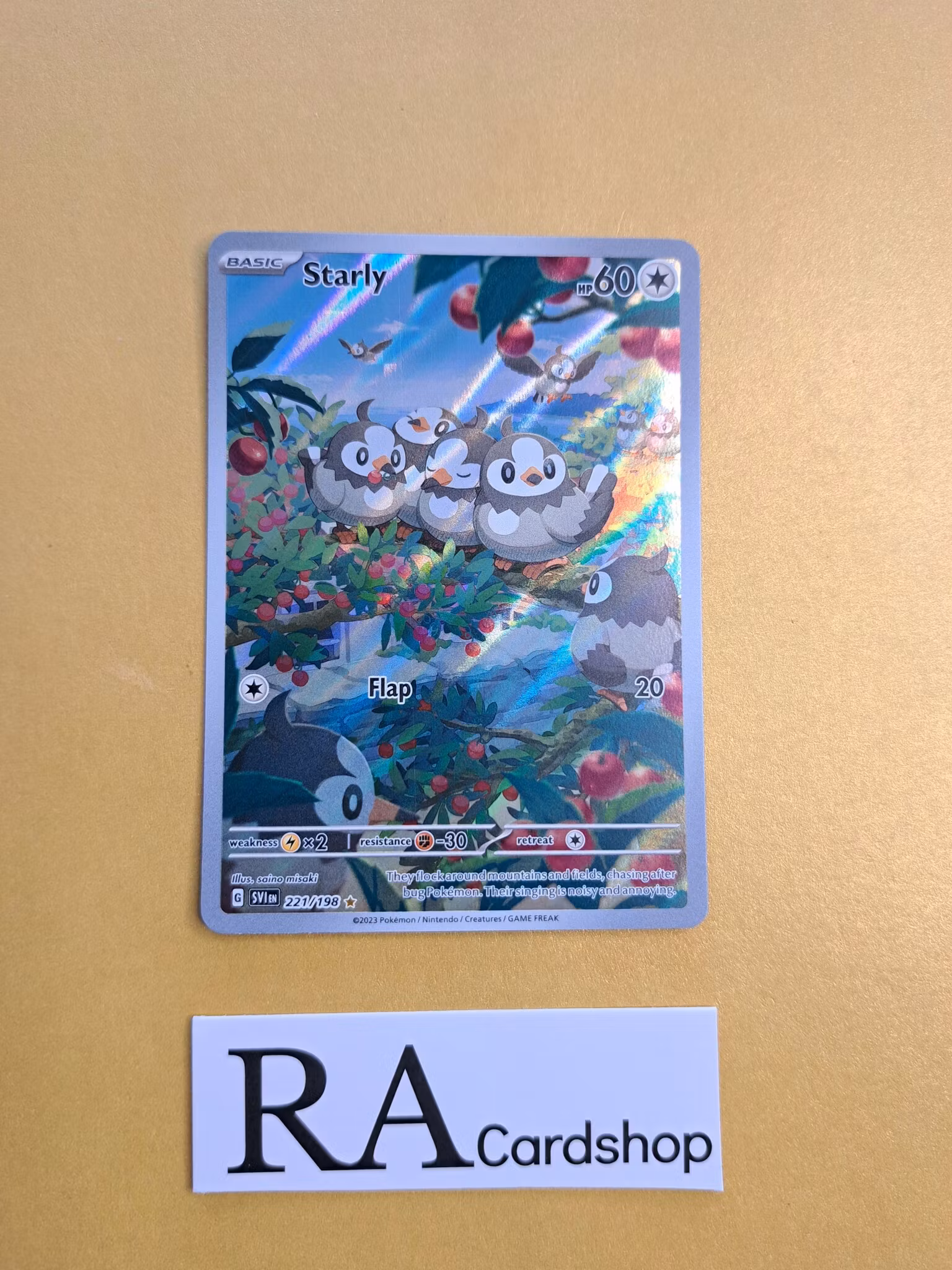 Starly Secret Rare 221/198 Scarlet & Violet Pokemon