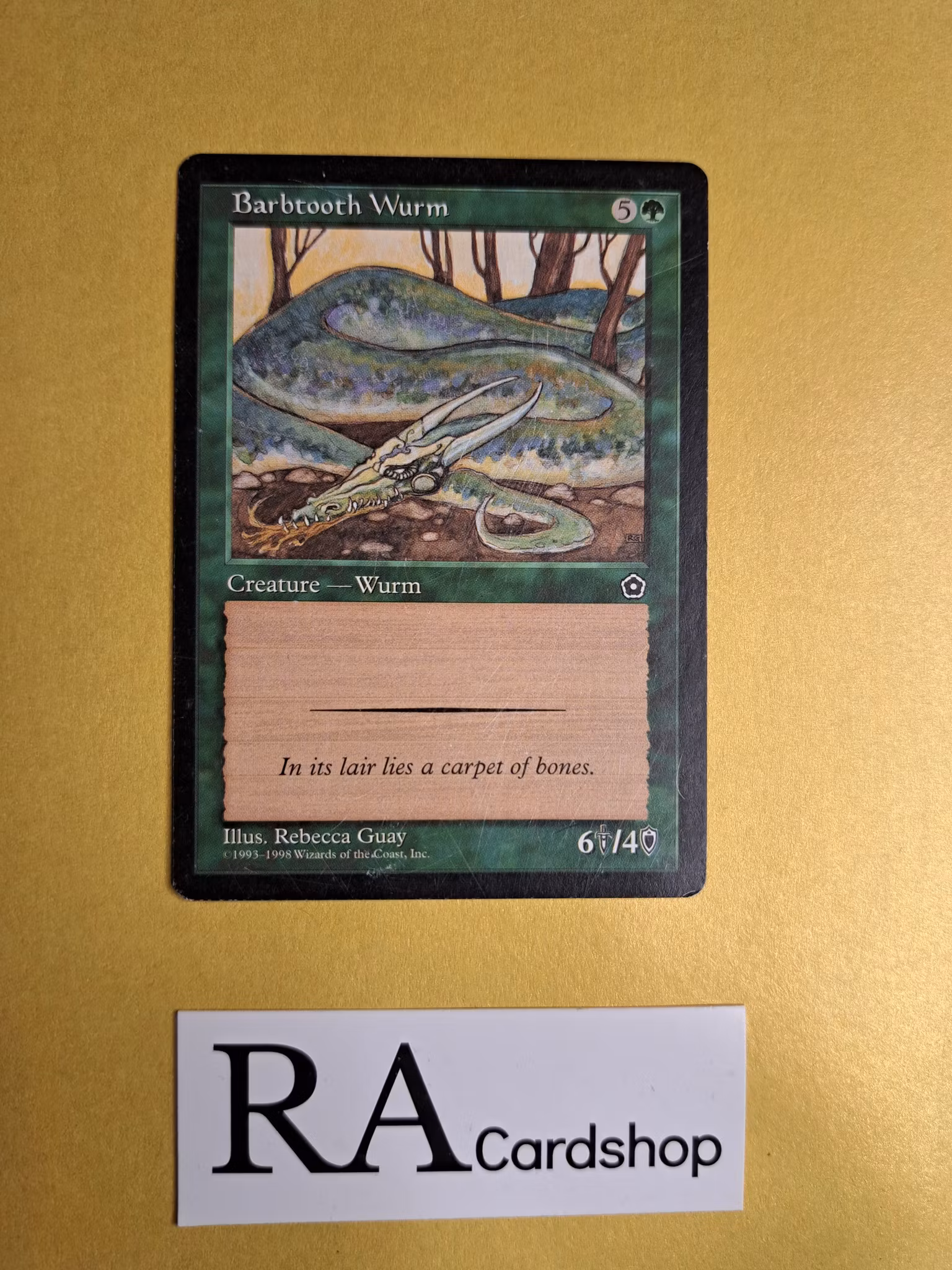 Barbtooth Wurm Common Portal Second Age Magic the Gathering