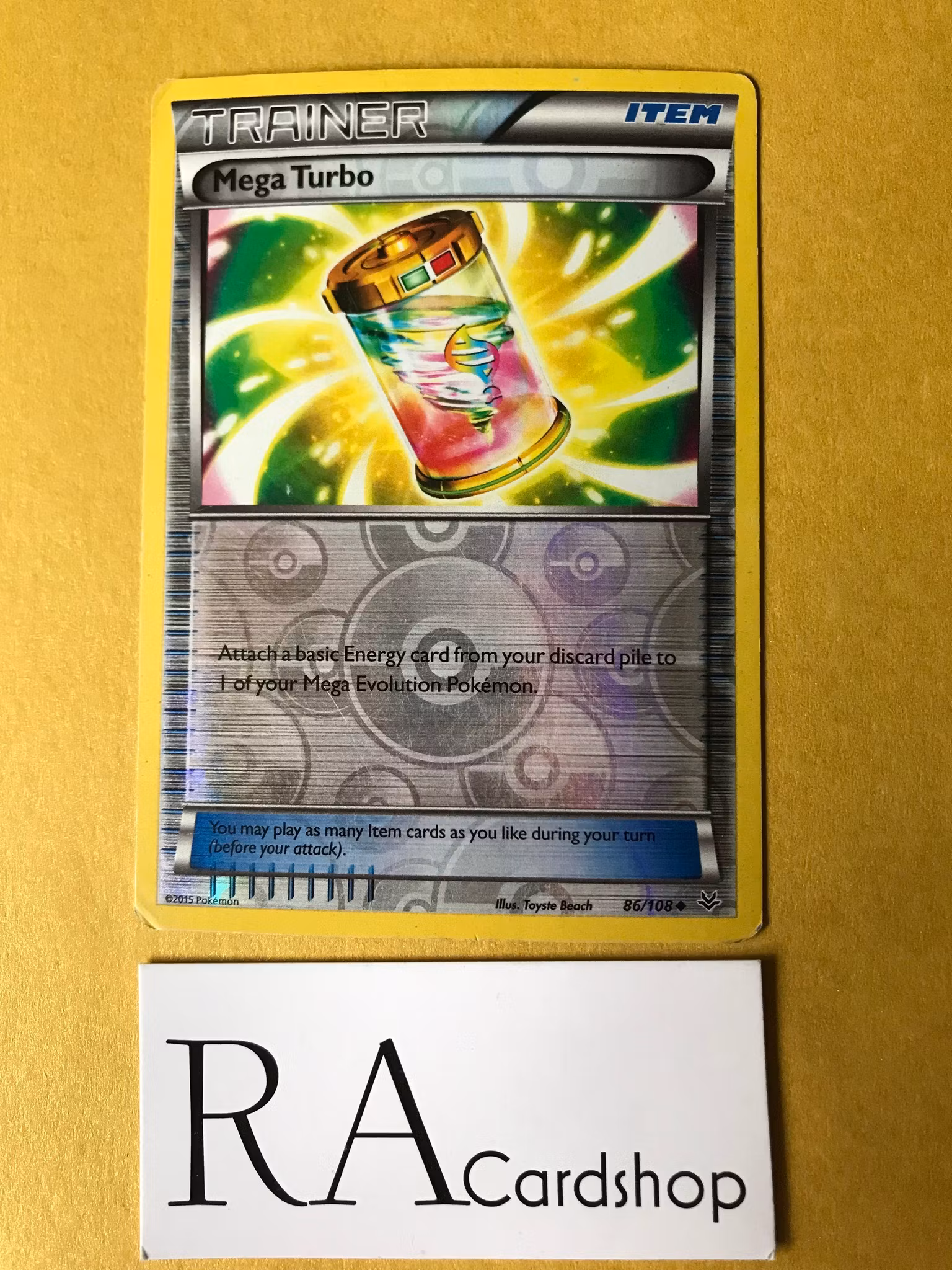 Mega Turbo Reverse Holo Uncommon 86/108 Roaring Skies Pokemon
