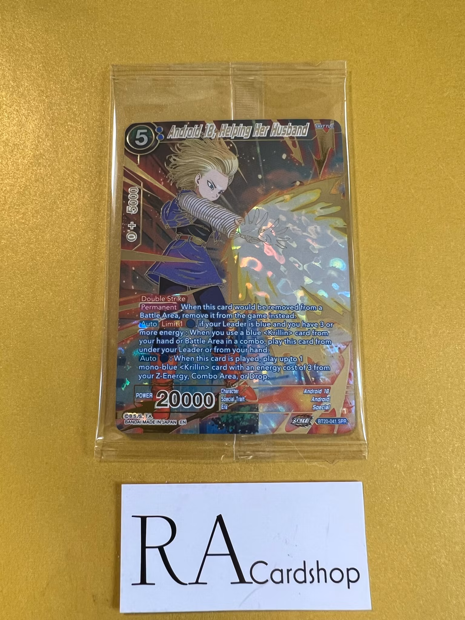 Android 18 Helping Her Husband Holo Special Rare BT20-041 Sealed Power Absorbed