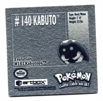 Kabuto #140 Stickers 1999 Series 1 Pokemon