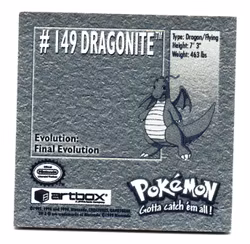 Dragonite #149 Stickers 1999 Series 1 Pokemon