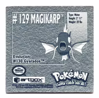 Magikarp #129 Stickers 1999 Series 1 Pokemon