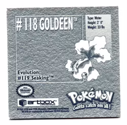 Goldeen #118 Stickers 1999 Series 1 Pokemon