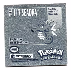 Seadra #117 Stickers 1999 Series 1 Pokemon
