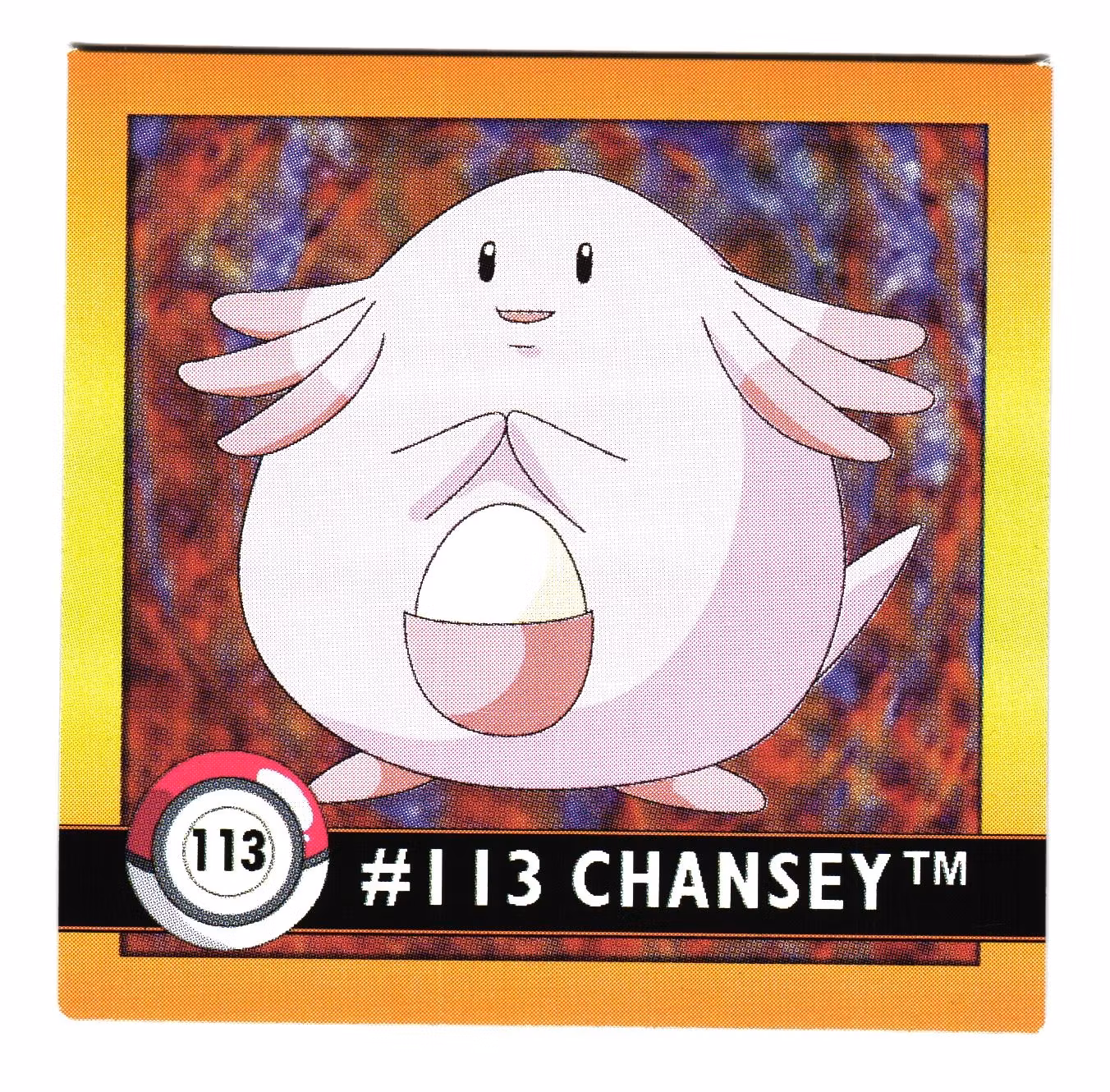Chansey #113 Stickers 1999 Series 1 Pokemon