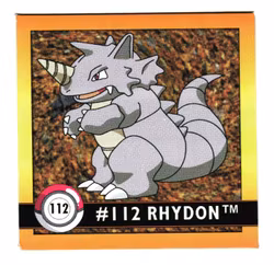 Rhydon #112 Stickers 1999 Series 1 Pokemon