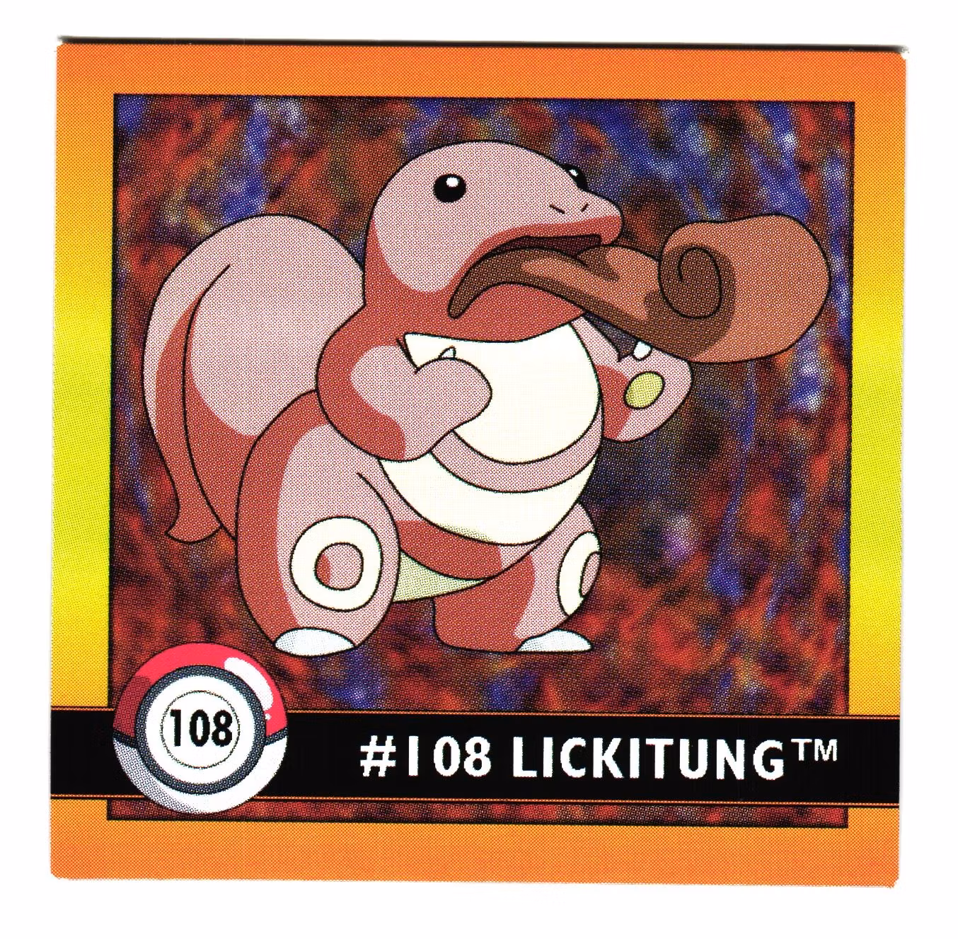 Lickitung #108 Stickers 1999 Series 1 Pokemon